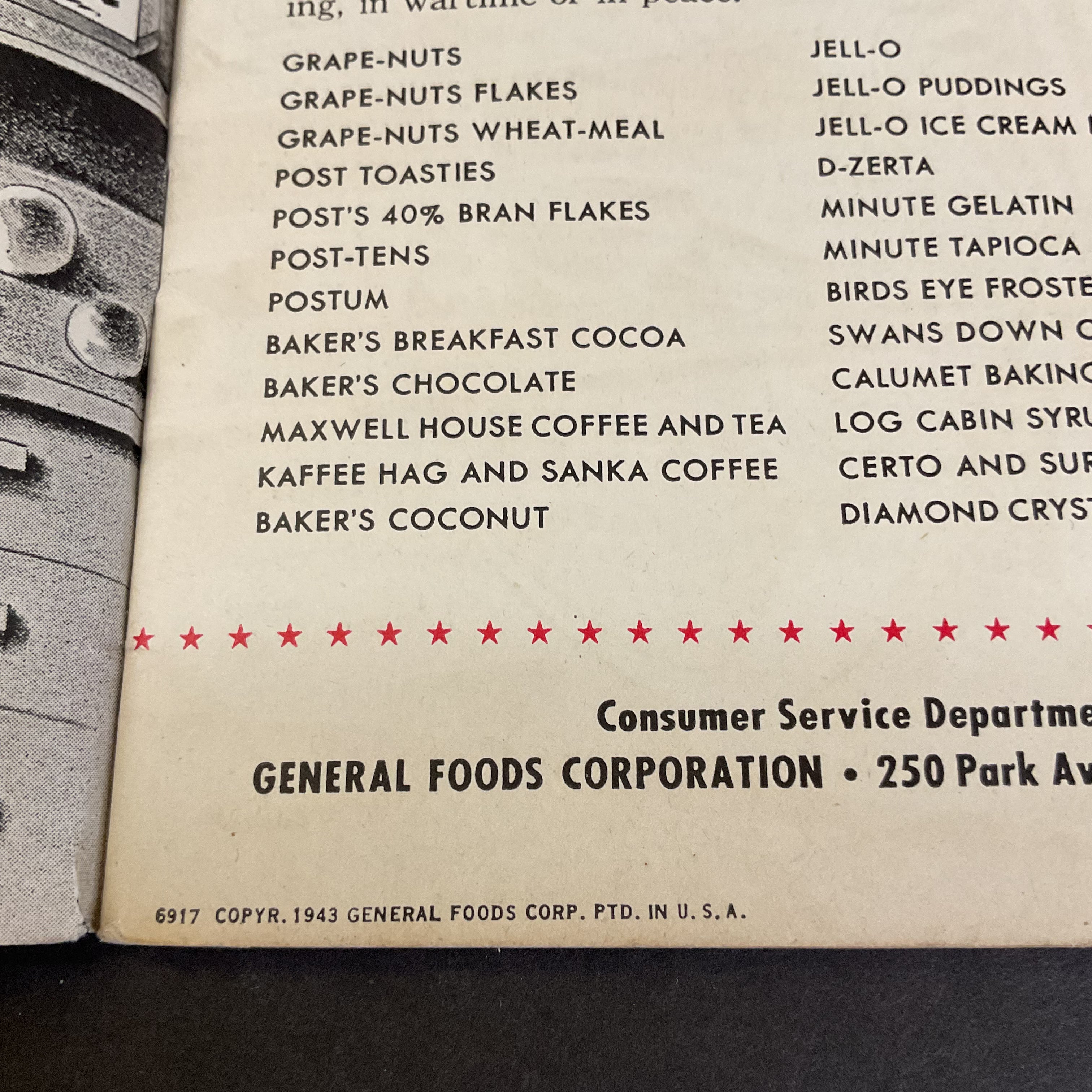 Vintage Patriotic 1943 General Foods Rationing Recipe Cookbook WWII - Avid Vintage
