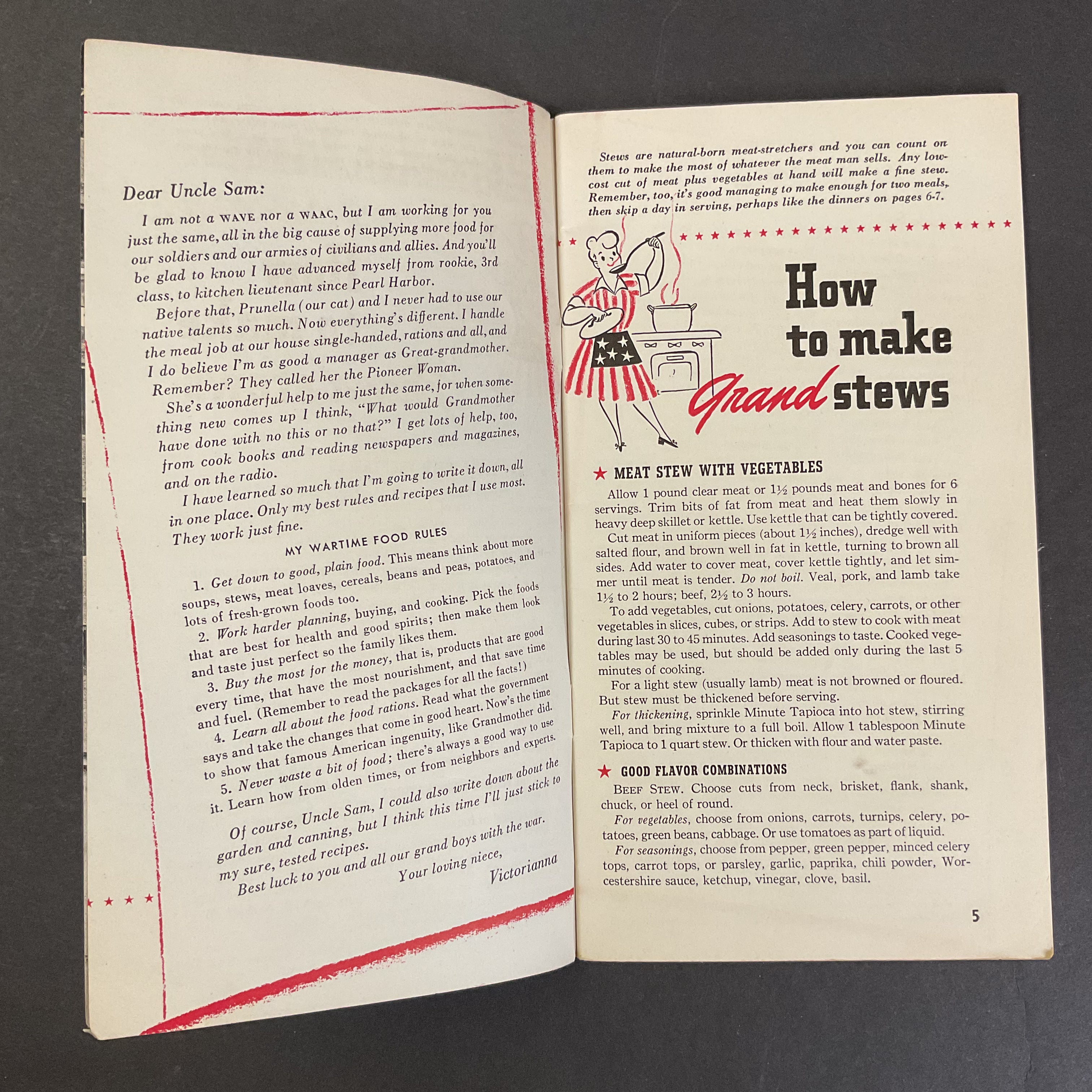 Vintage Patriotic 1943 General Foods Rationing Recipe Cookbook WWII - Avid Vintage