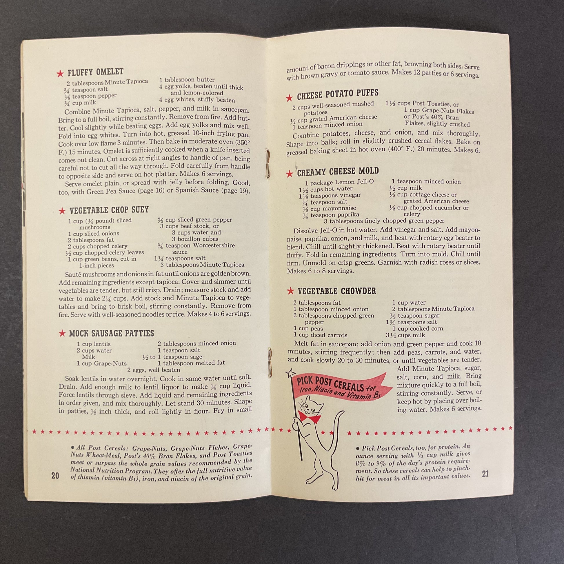 Vintage Patriotic 1943 General Foods Rationing Recipe Cookbook WWII - Avid Vintage