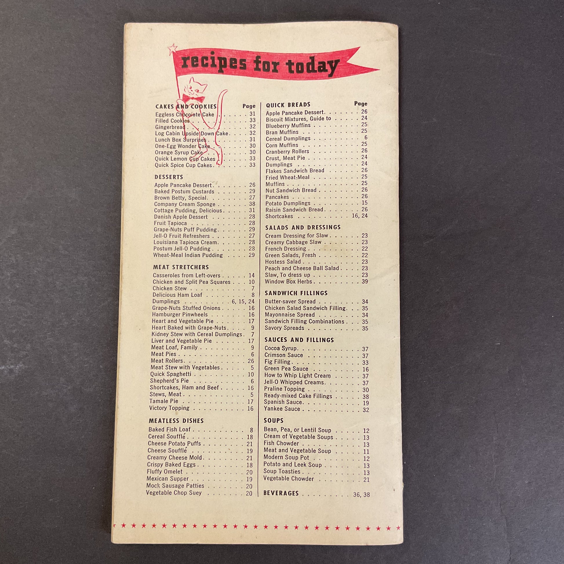 Vintage Patriotic 1943 General Foods Rationing Recipe Cookbook WWII - Avid Vintage