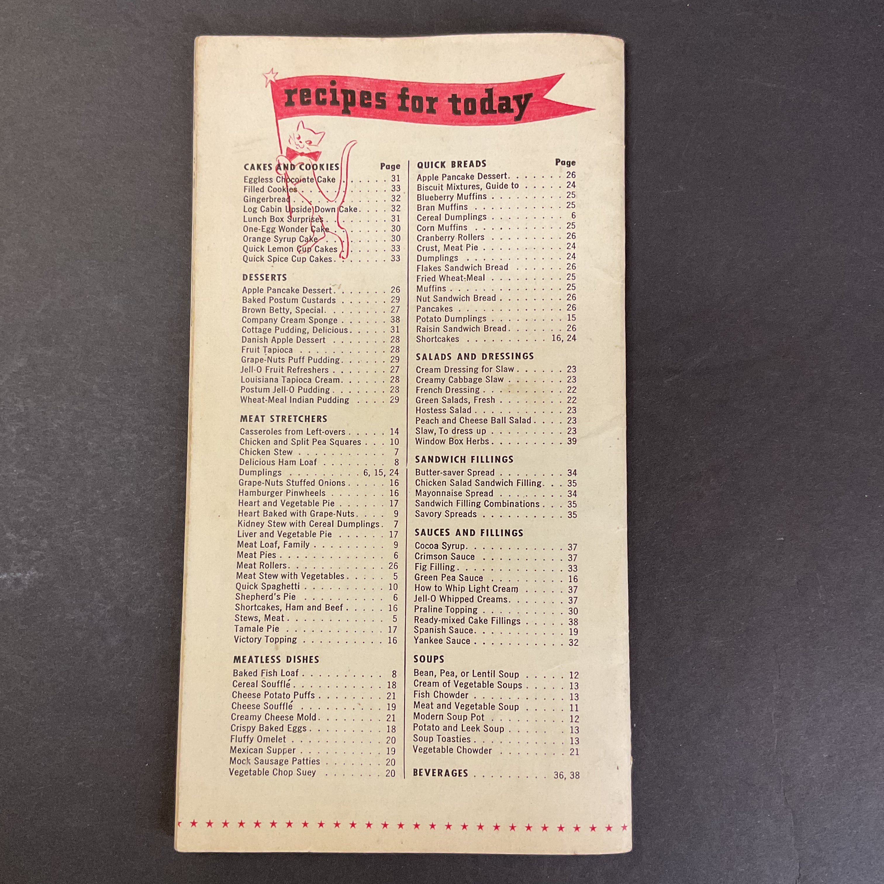 Vintage Patriotic 1943 General Foods Rationing Recipe Cookbook WWII - Avid Vintage
