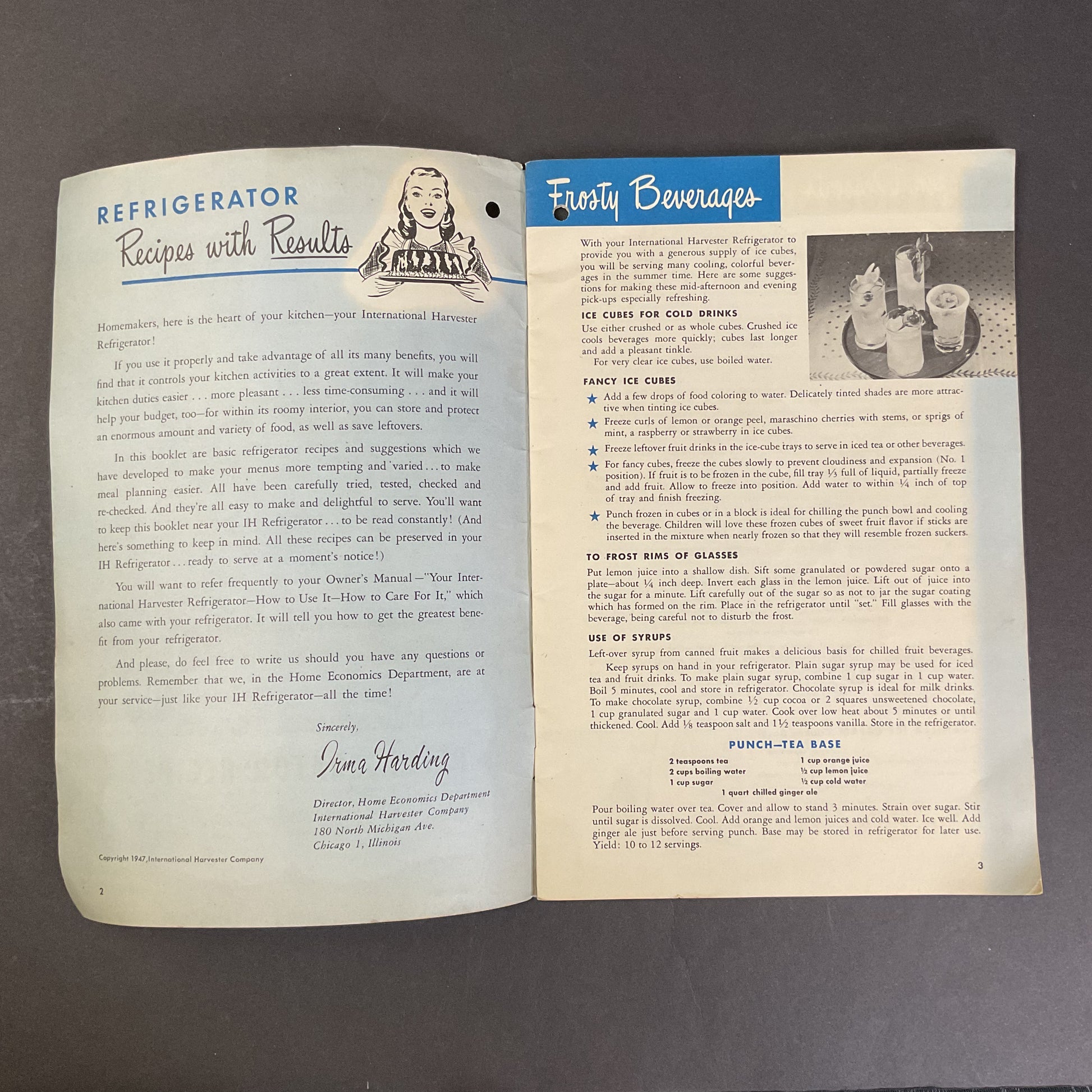 International Harvester Refrigerator Recipes Vintage 1947 Cooking Recipe Booklet - Avid Vintage