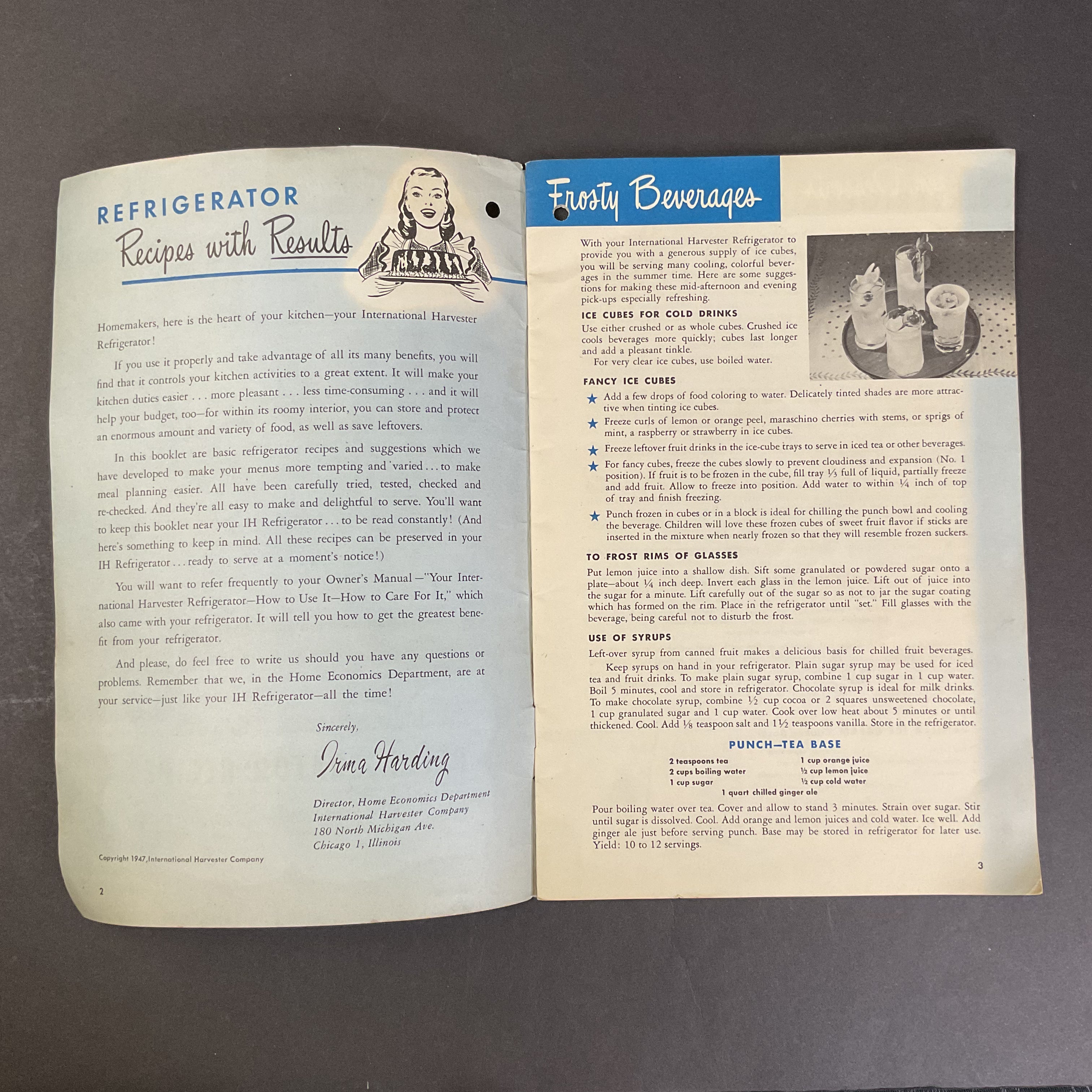 International Harvester Refrigerator Recipes Vintage 1947 Cooking Recipe Booklet - Avid Vintage