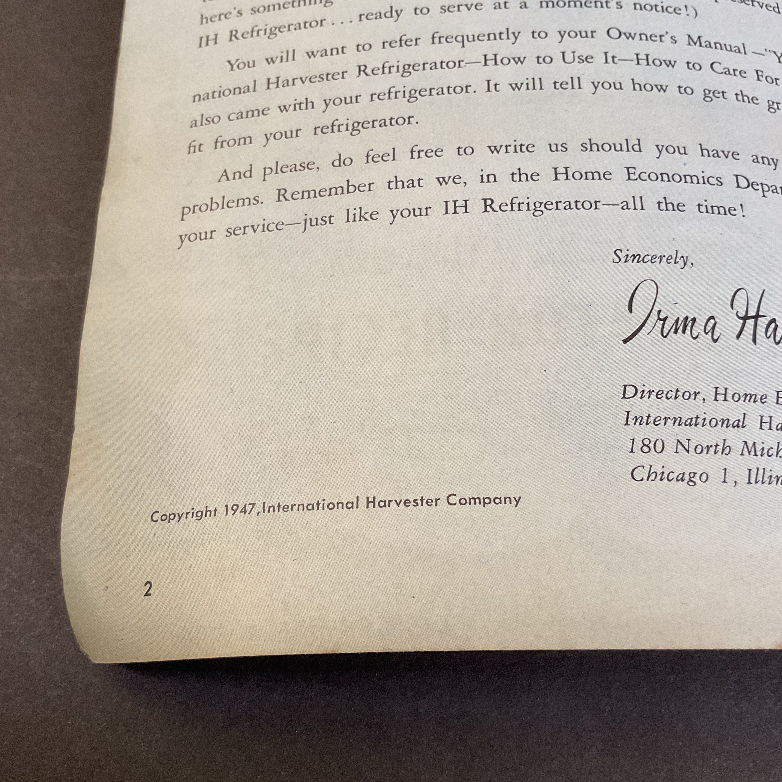 International Harvester Refrigerator Recipes Vintage 1947 Cooking Recipe Booklet - Avid Vintage