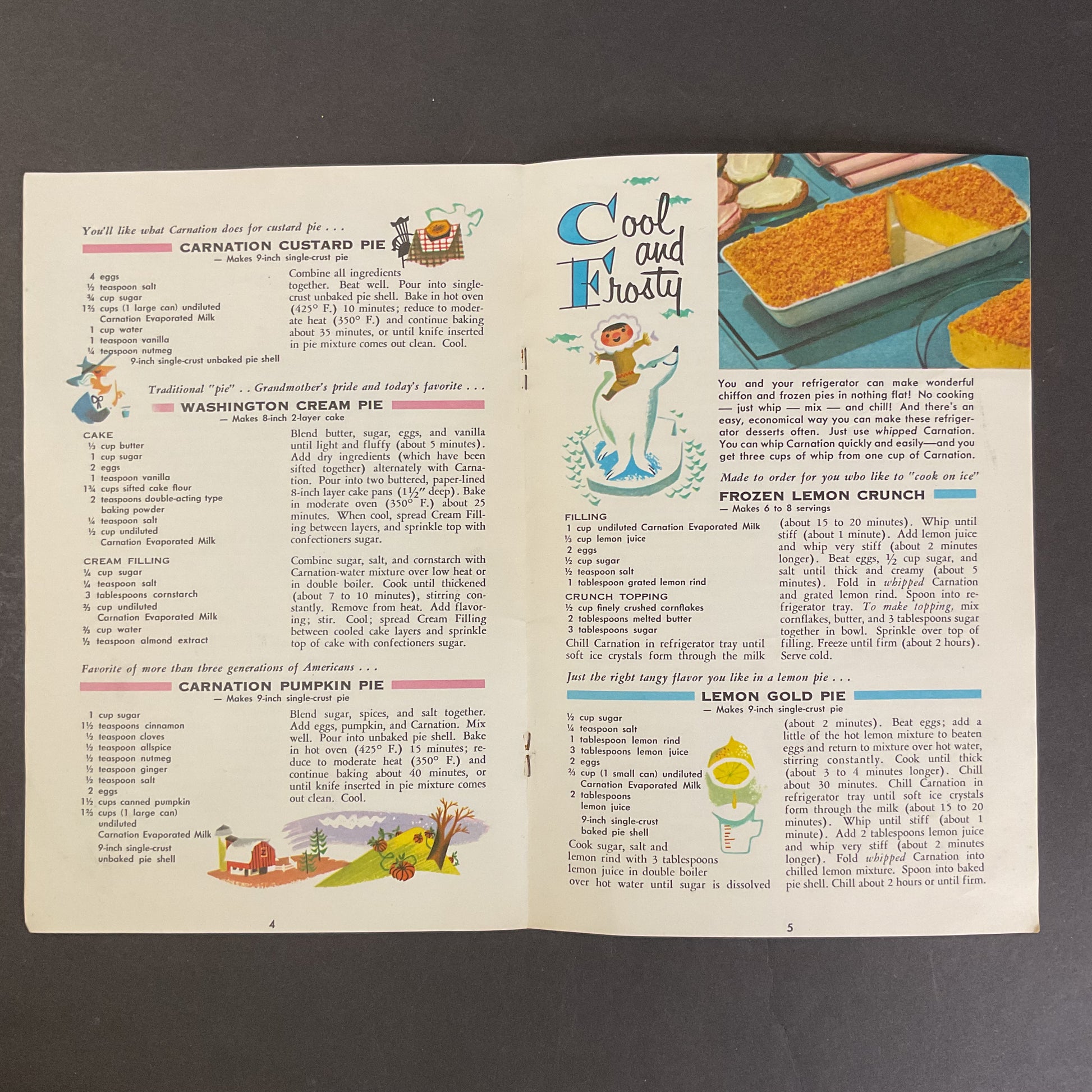 Perfect Pies Vintage 1957 Carnation Evaporated Milk Recipe Booklet - Avid Vintage