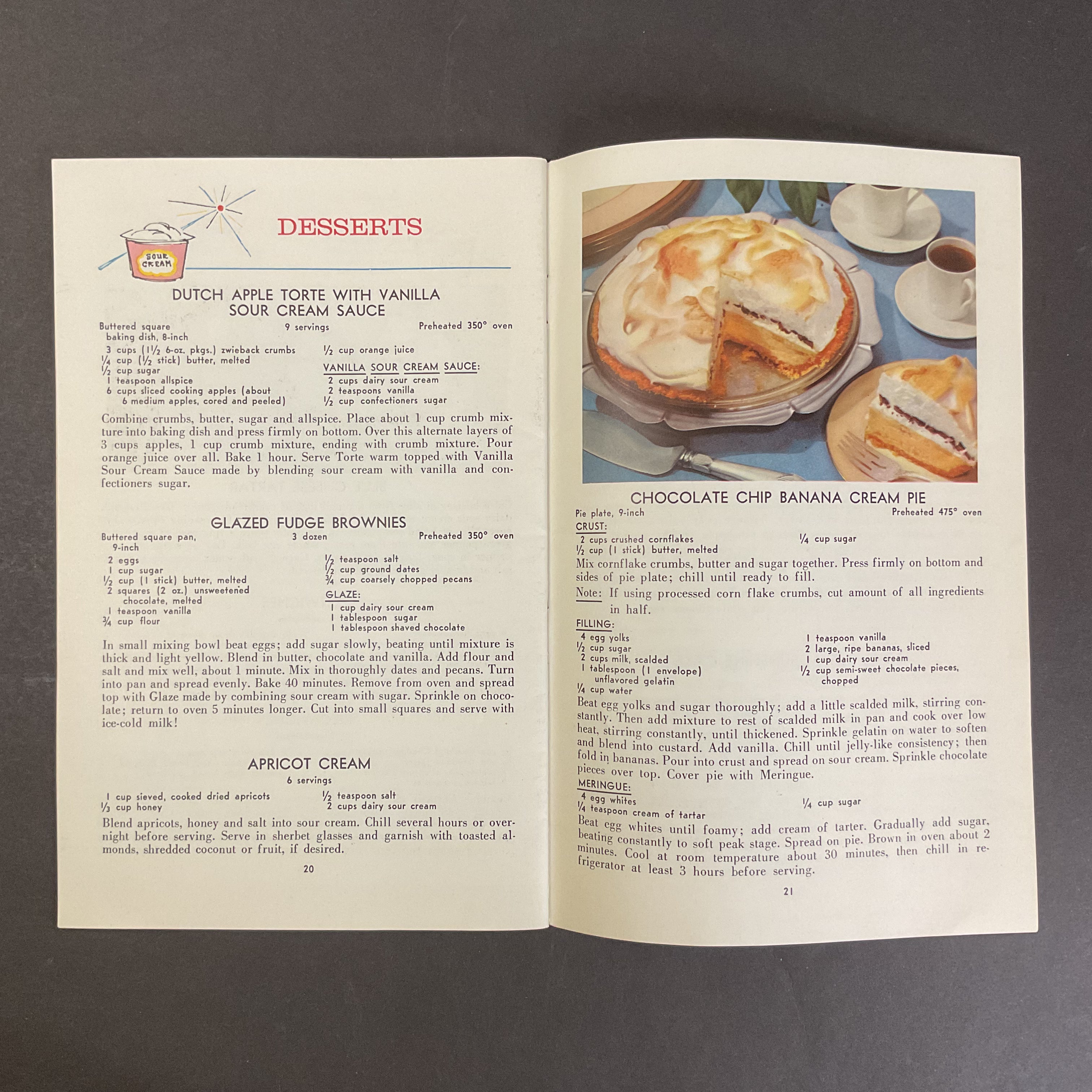 Sour Cream The Gourmet Touch to Everyday Cooking Vintage 1960s Recipe Book - Avid Vintage