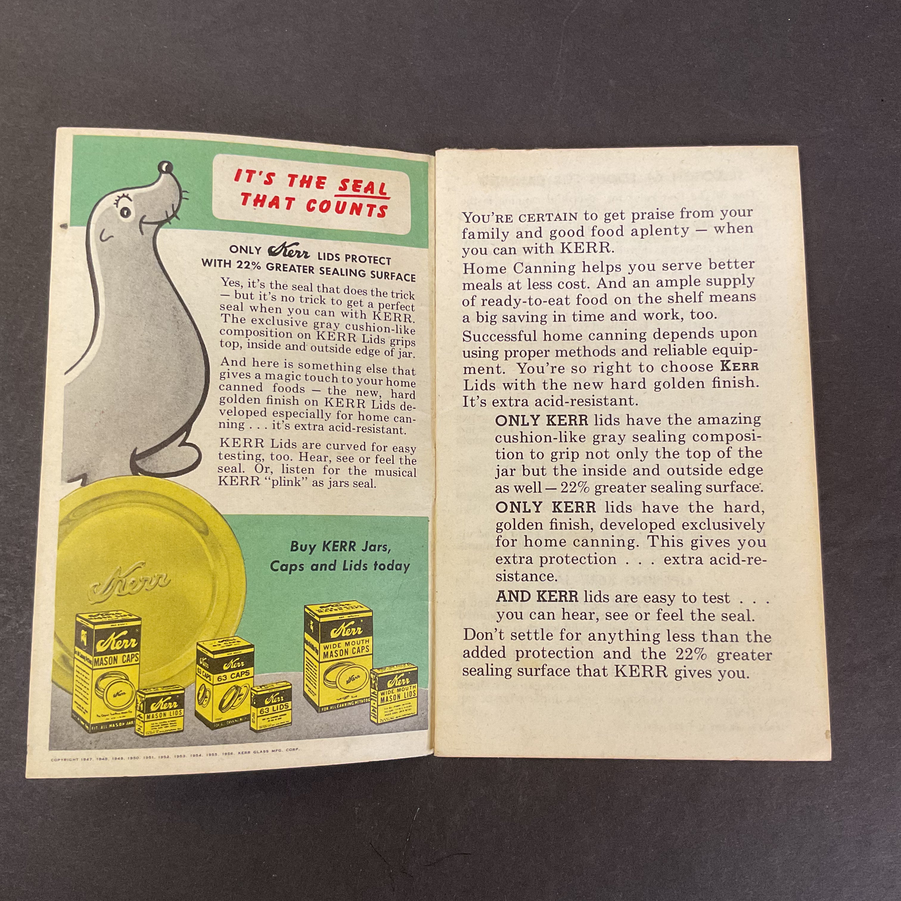 Vintage 1956 Kerr Home Canning and Freezing Guide Recipe Booklet - Avid Vintage