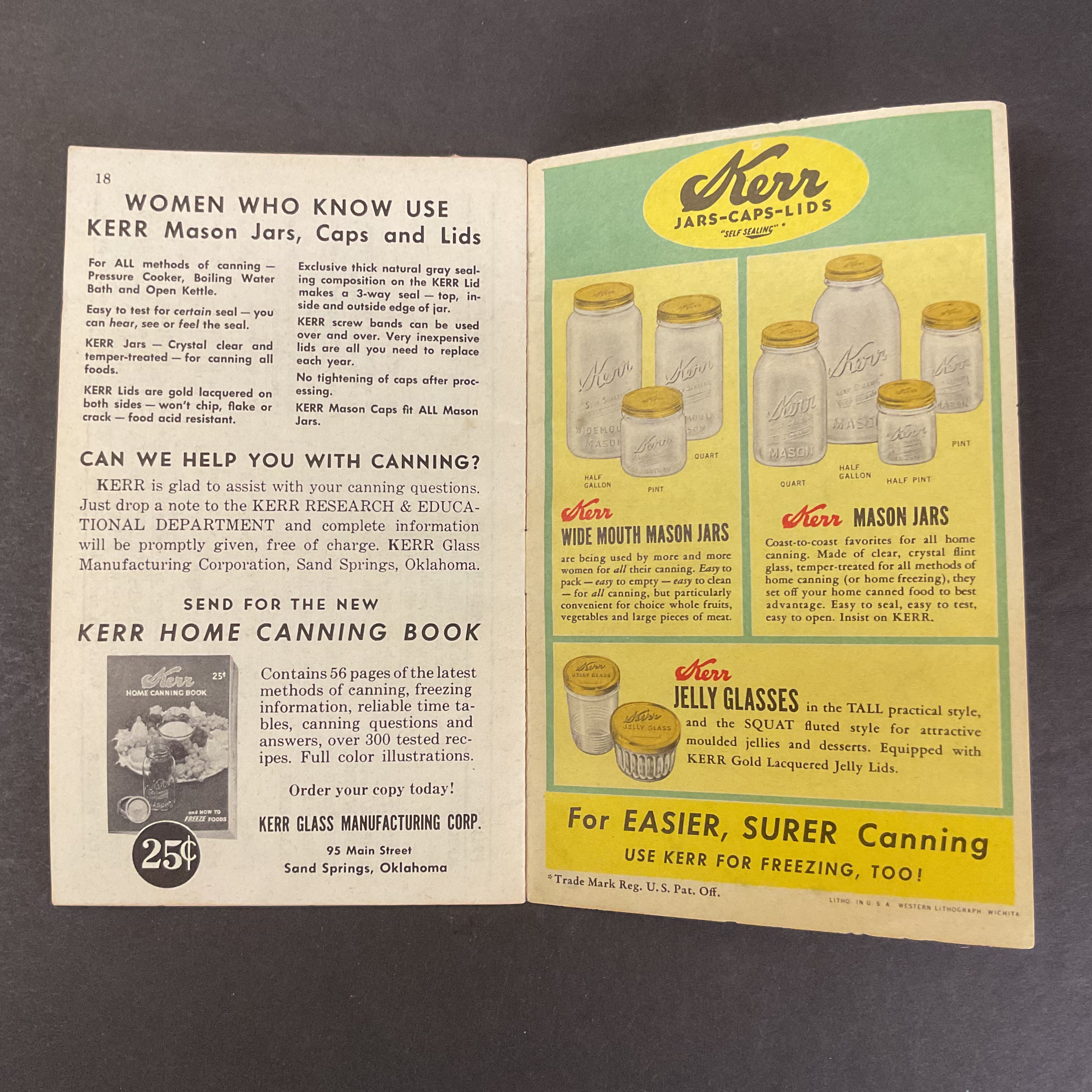Vintage 1956 Kerr Home Canning and Freezing Guide Recipe Booklet - Avid Vintage