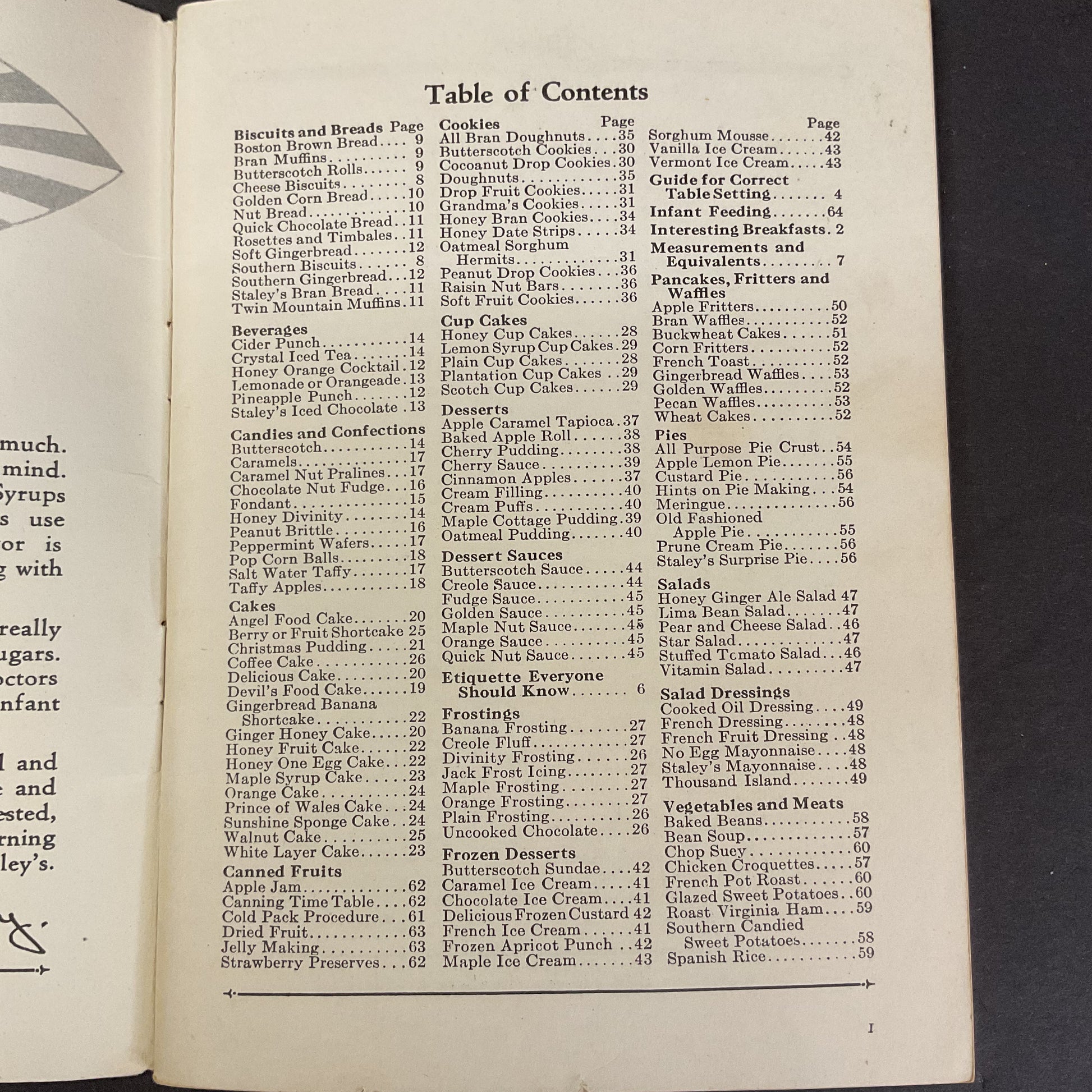 Vintage 1930s Staley’s Syrup Selected Recipes and Menus Cookbook - Avid Vintage
