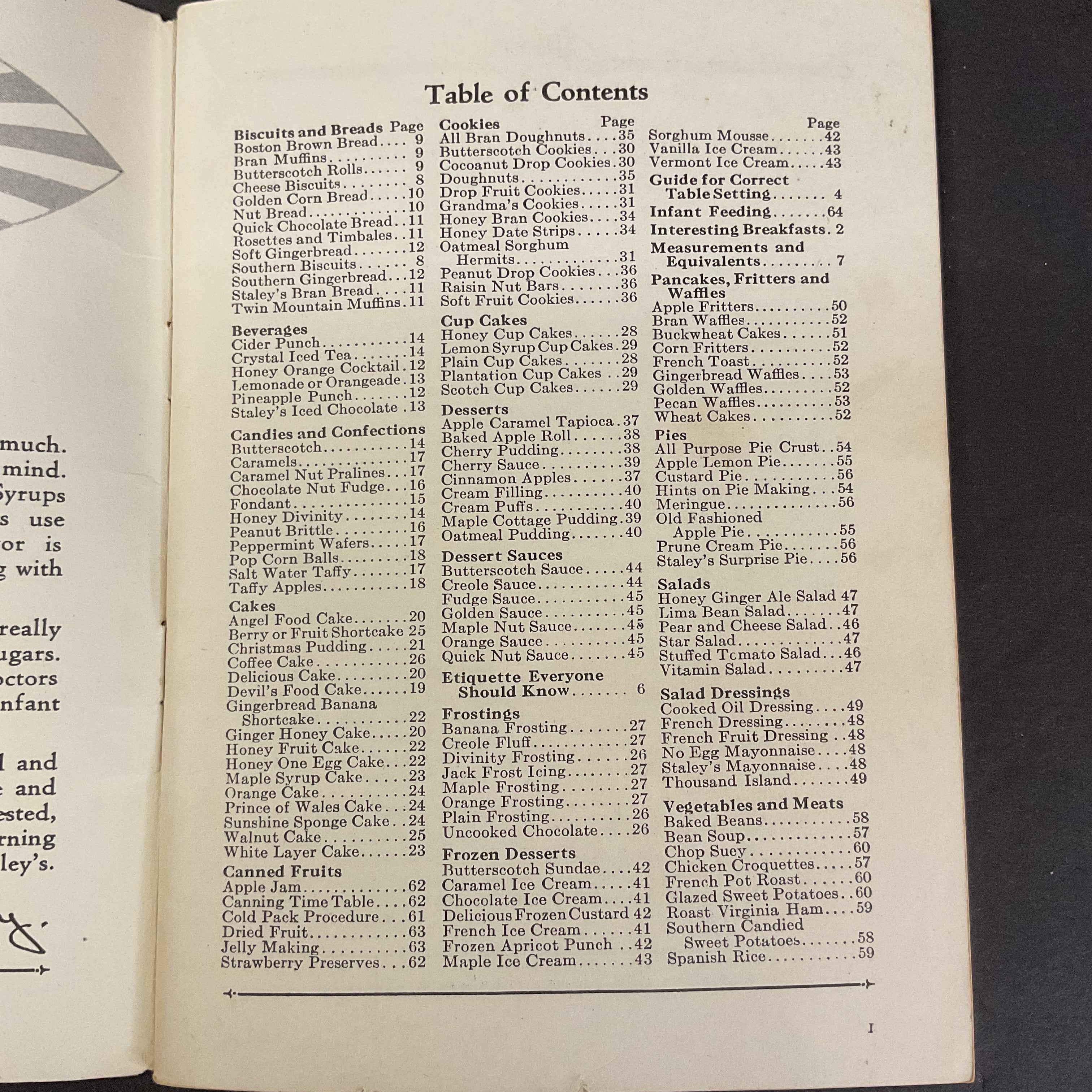 Vintage 1930s Staley’s Syrup Selected Recipes and Menus Cookbook - Avid Vintage