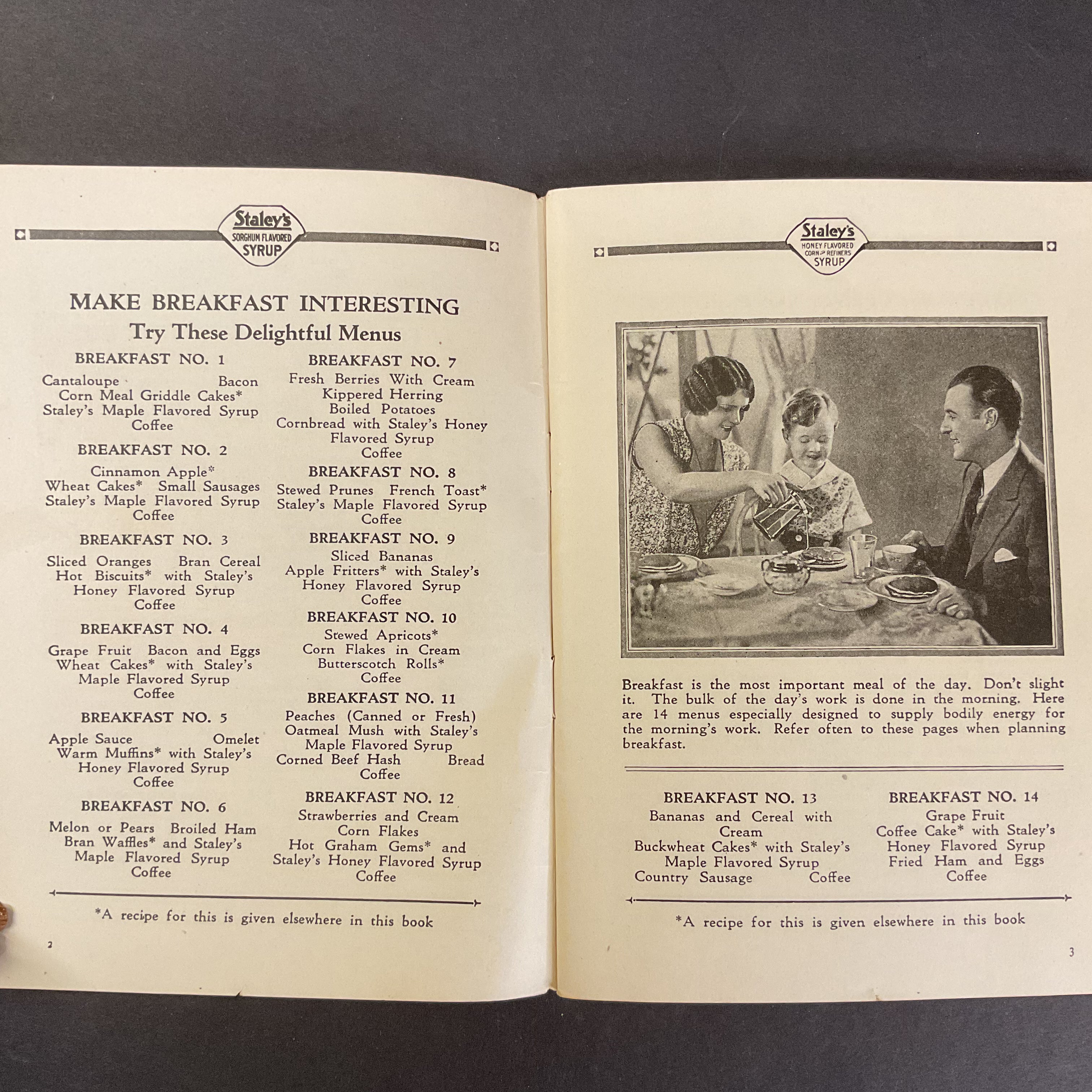 Vintage 1930s Staley’s Syrup Selected Recipes and Menus Cookbook - Avid Vintage