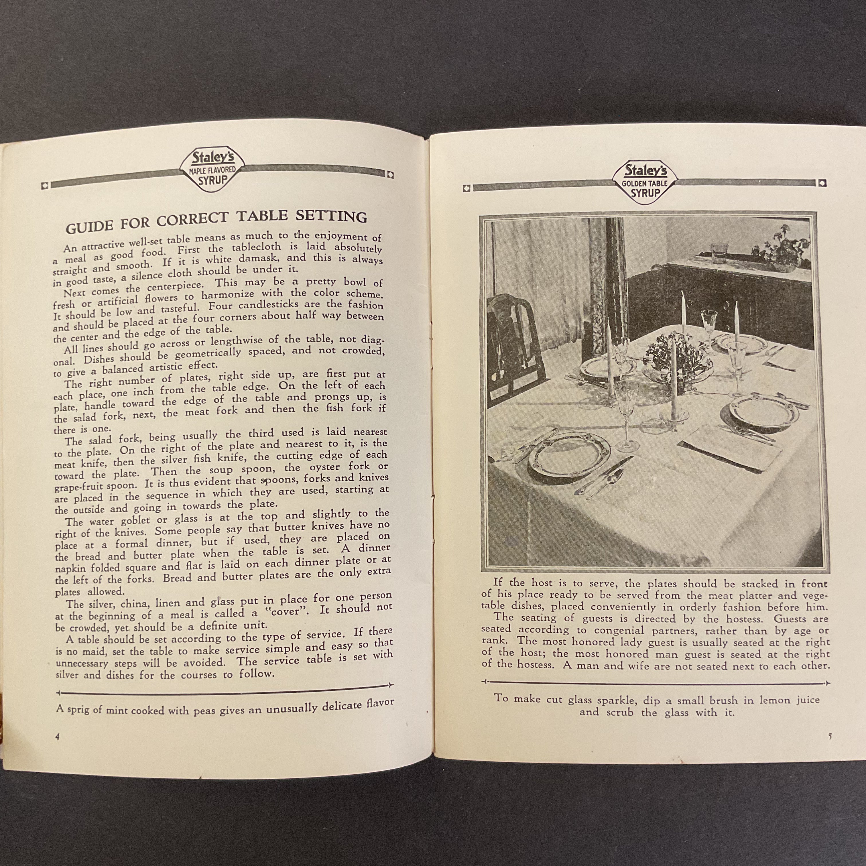 Vintage 1930s Staley’s Syrup Selected Recipes and Menus Cookbook - Avid Vintage