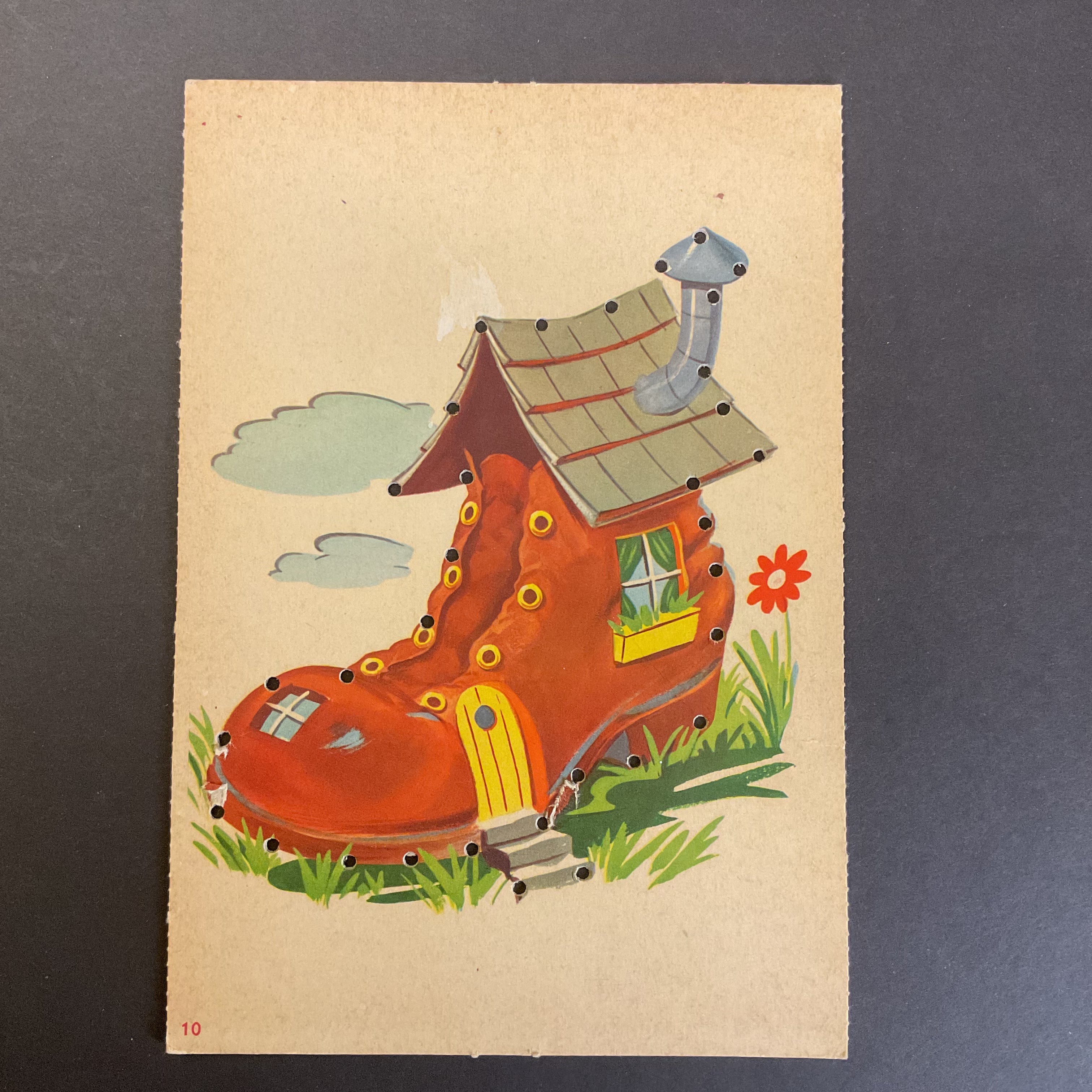 Vintage Children’s Sewing Card Old Shoe to Lace - Avid Vintage