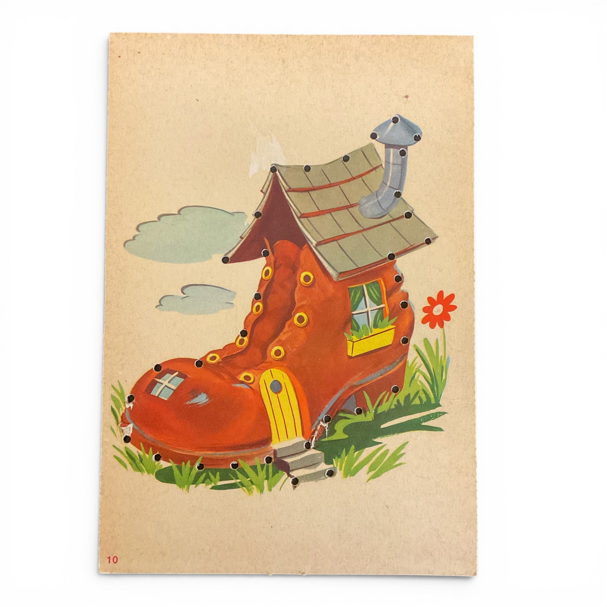 Vintage Children’s Sewing Card Old Shoe to Lace - Avid Vintage