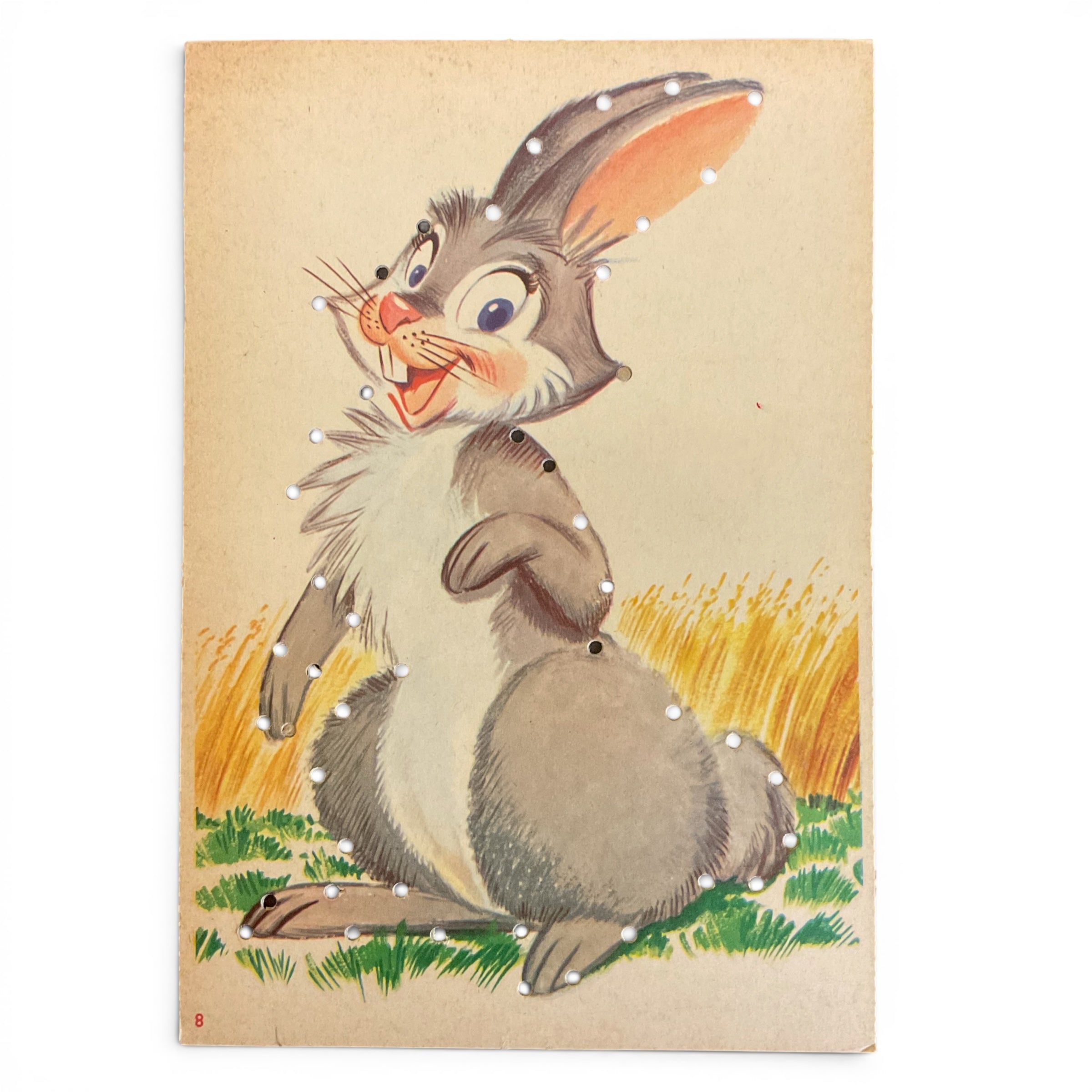 Vintage Children’s Sewing Card Bunny Rabbit to Lace - Avid Vintage
