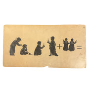 Large Vintage 1910s Addition Flash Card Silhouette Children with Candles - Avid Vintage