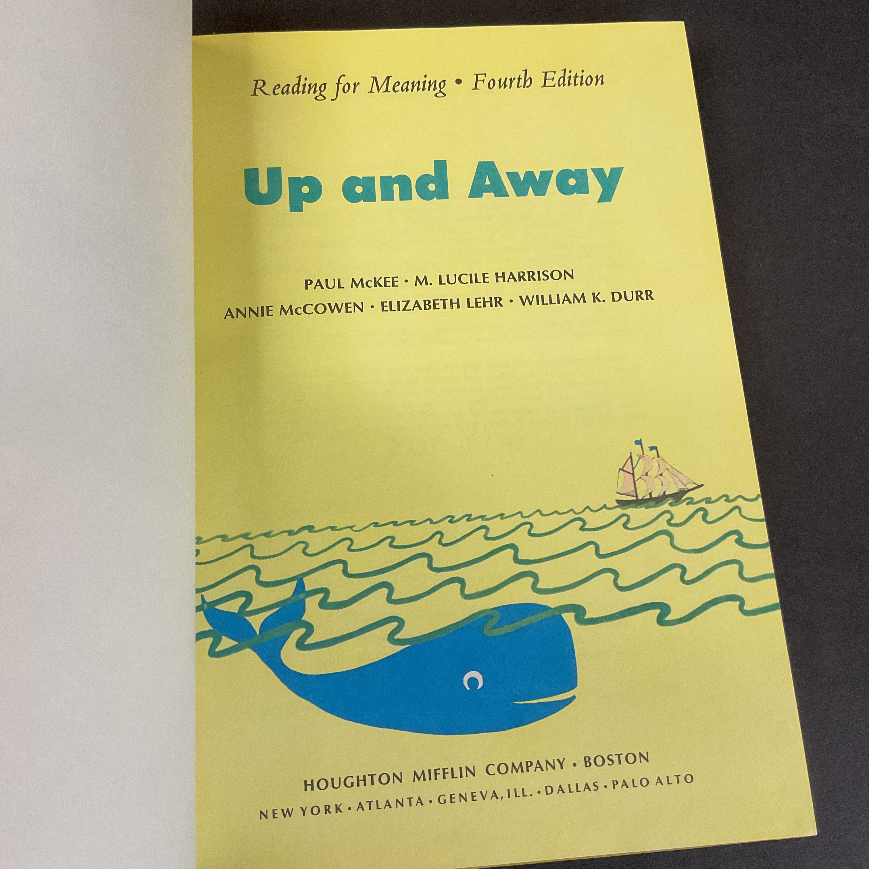 Vintage 1966 Up and Away Reading for Meaning Grade School Book - Avid Vintage