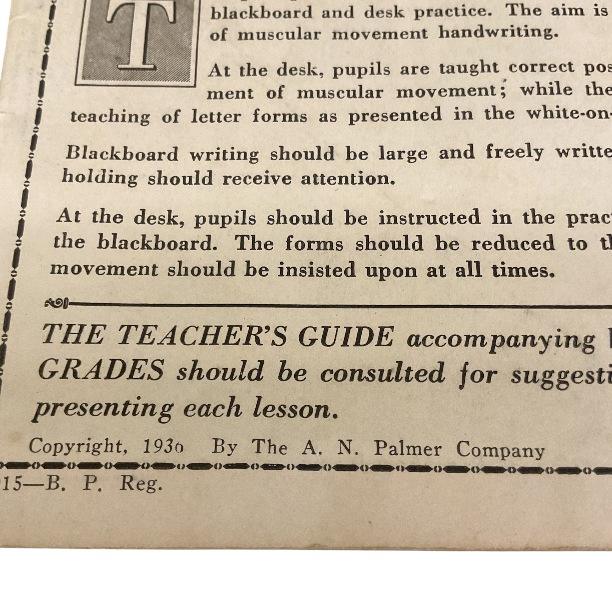 Vintage 1930 Writing Lessons for Primary Grades Book A. N. Palmer - Avid Vintage