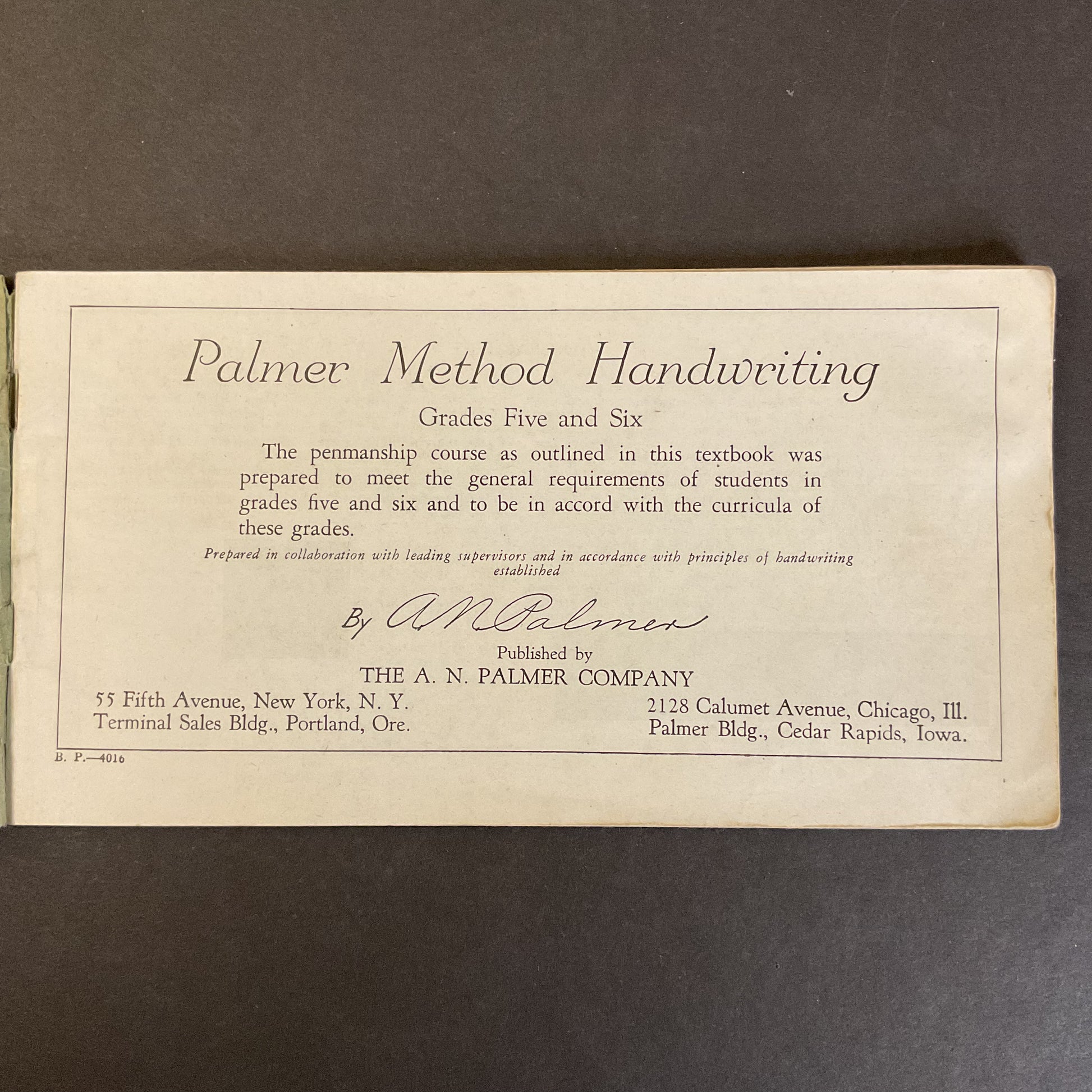 Vintage 1936 Palmer Method Handwriting Book Grades 5 and 6 - Avid Vintage