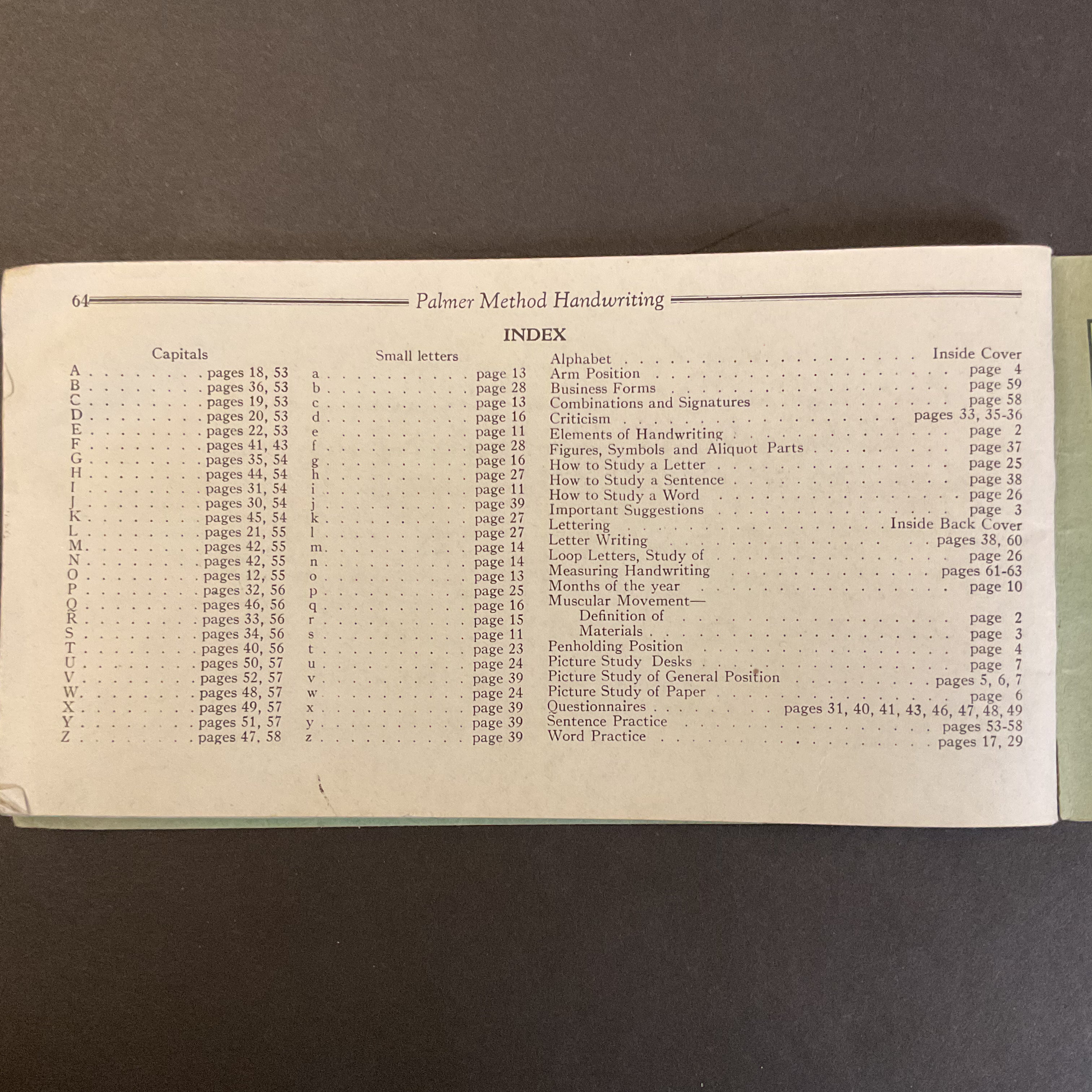 Vintage 1936 Palmer Method Handwriting Book Grades 5 and 6 - Avid Vintage