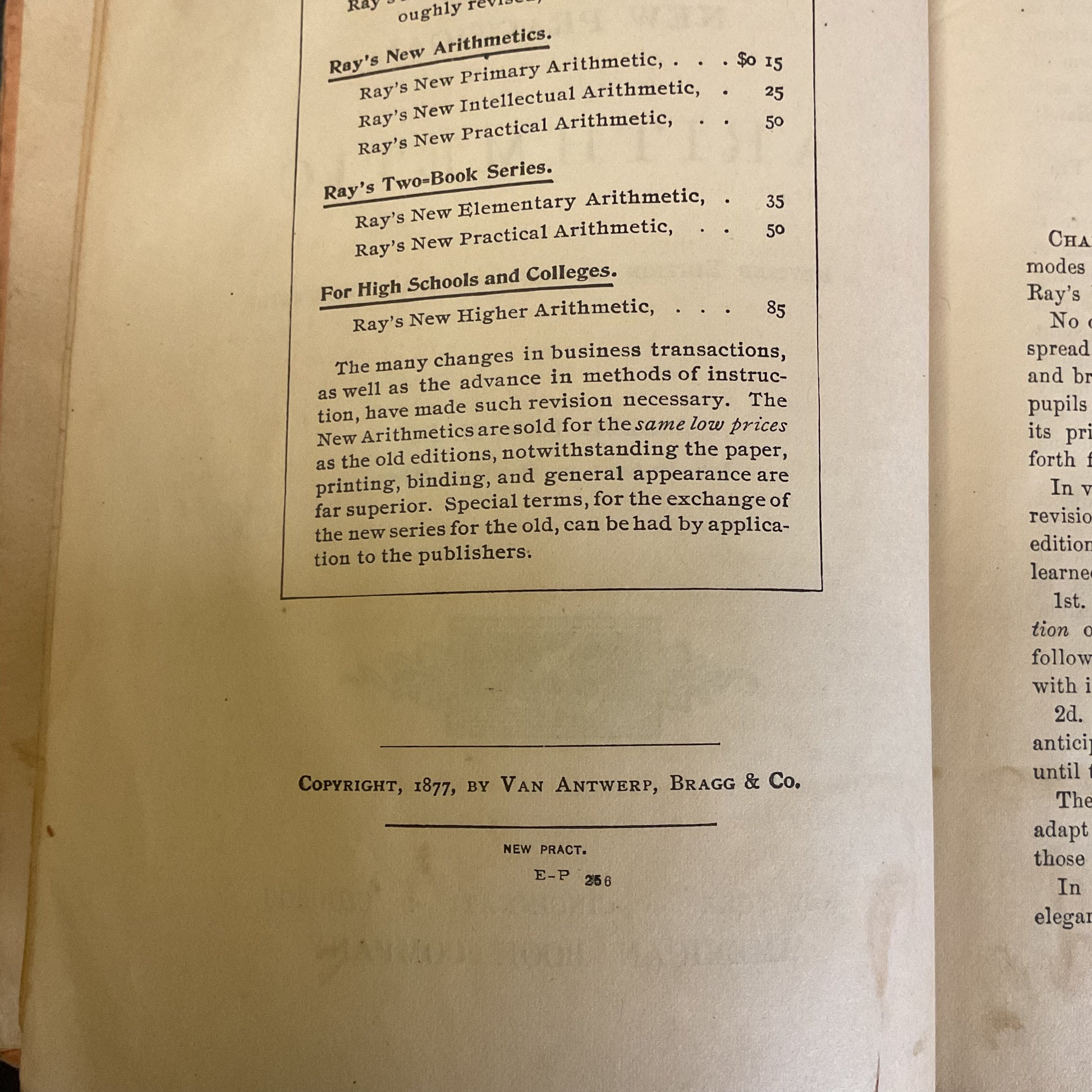 Antique 1877 Math School Book Ray’s New Practical Arithmetic - Avid Vintage