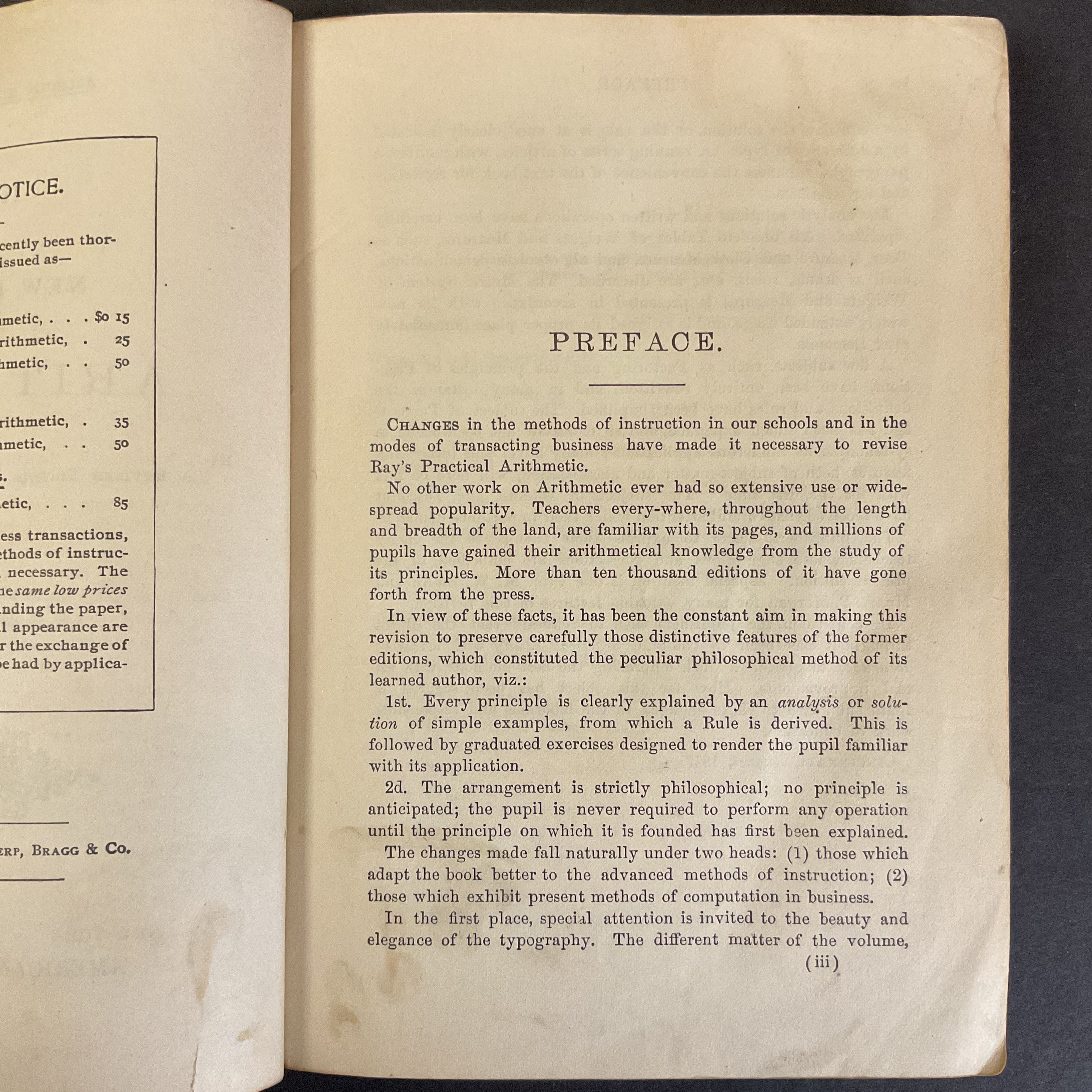 Antique 1877 Math School Book Ray’s New Practical Arithmetic - Avid Vintage