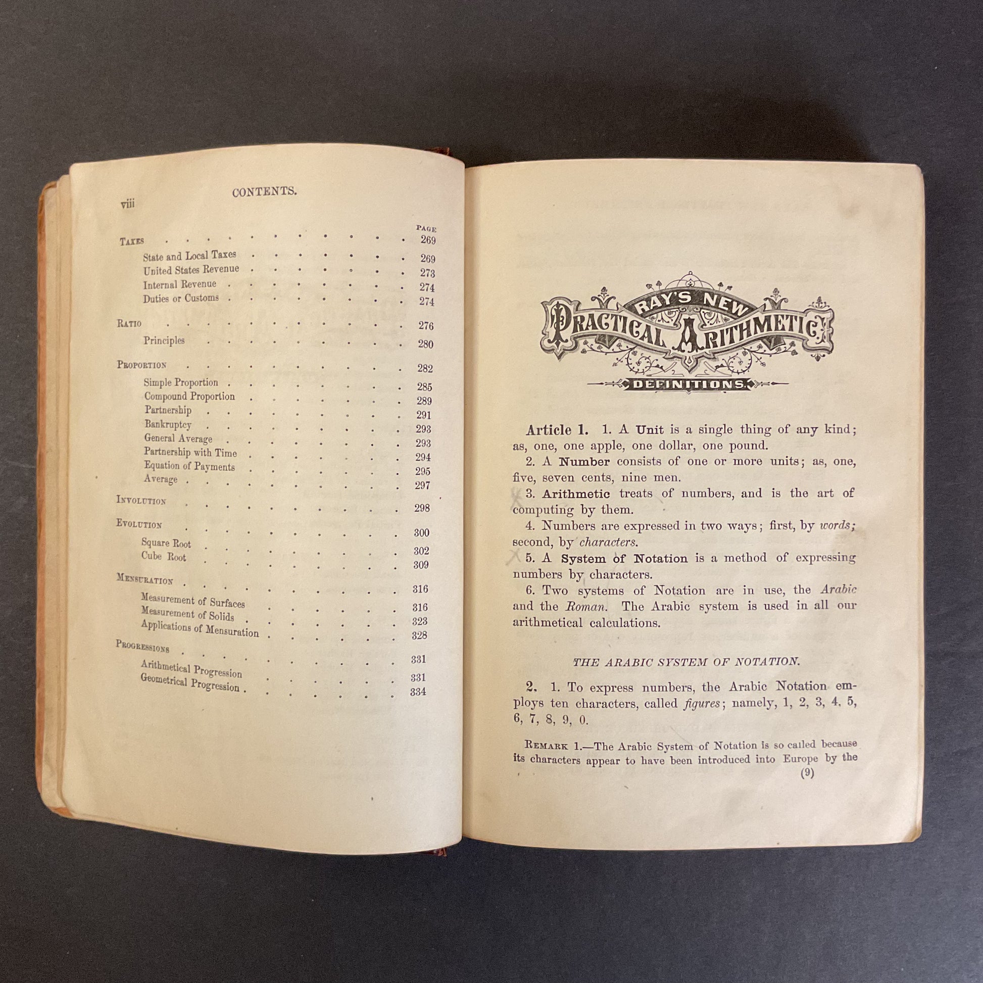 Antique 1877 Math School Book Ray’s New Practical Arithmetic - Avid Vintage