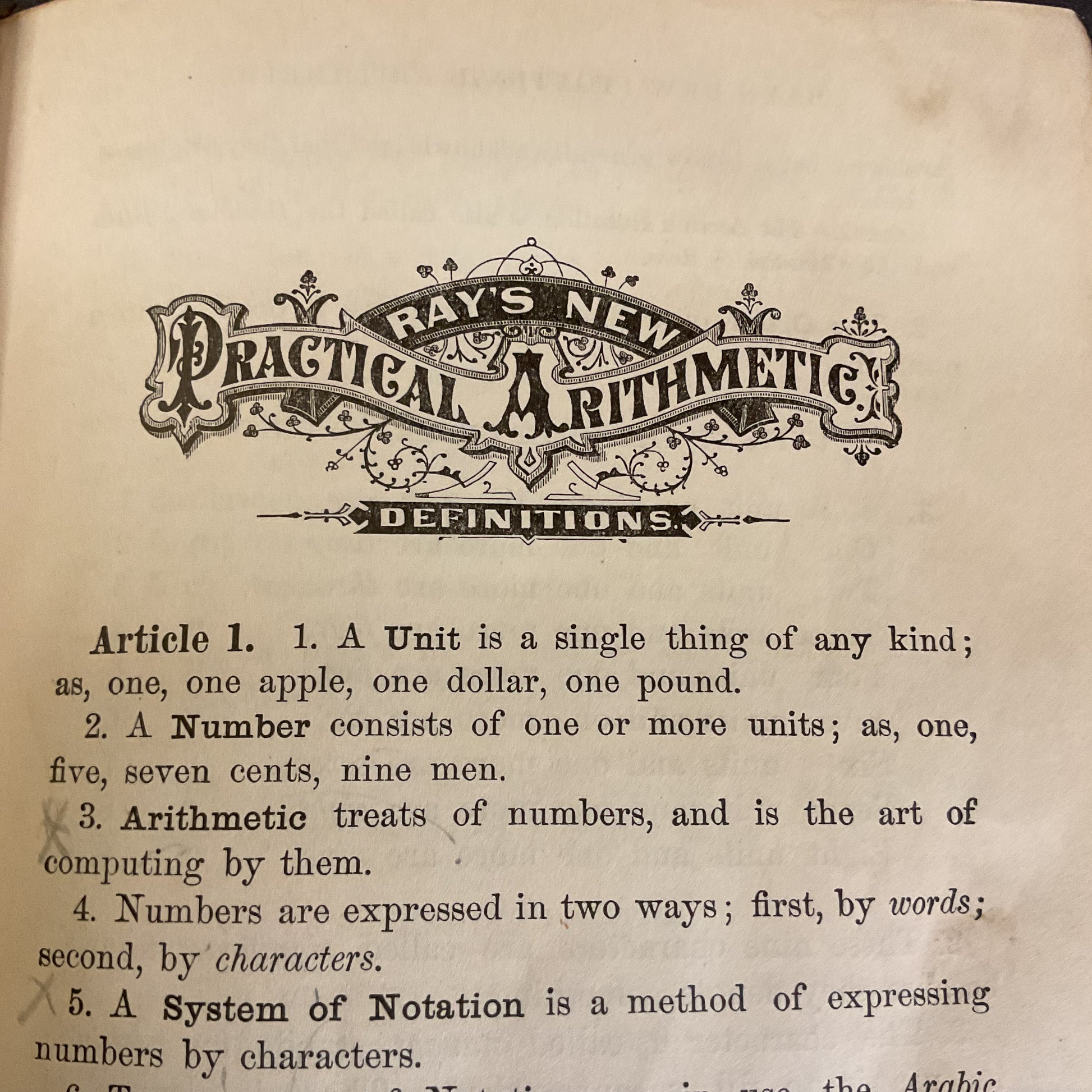 Antique 1877 Math School Book Ray’s New Practical Arithmetic - Avid Vintage