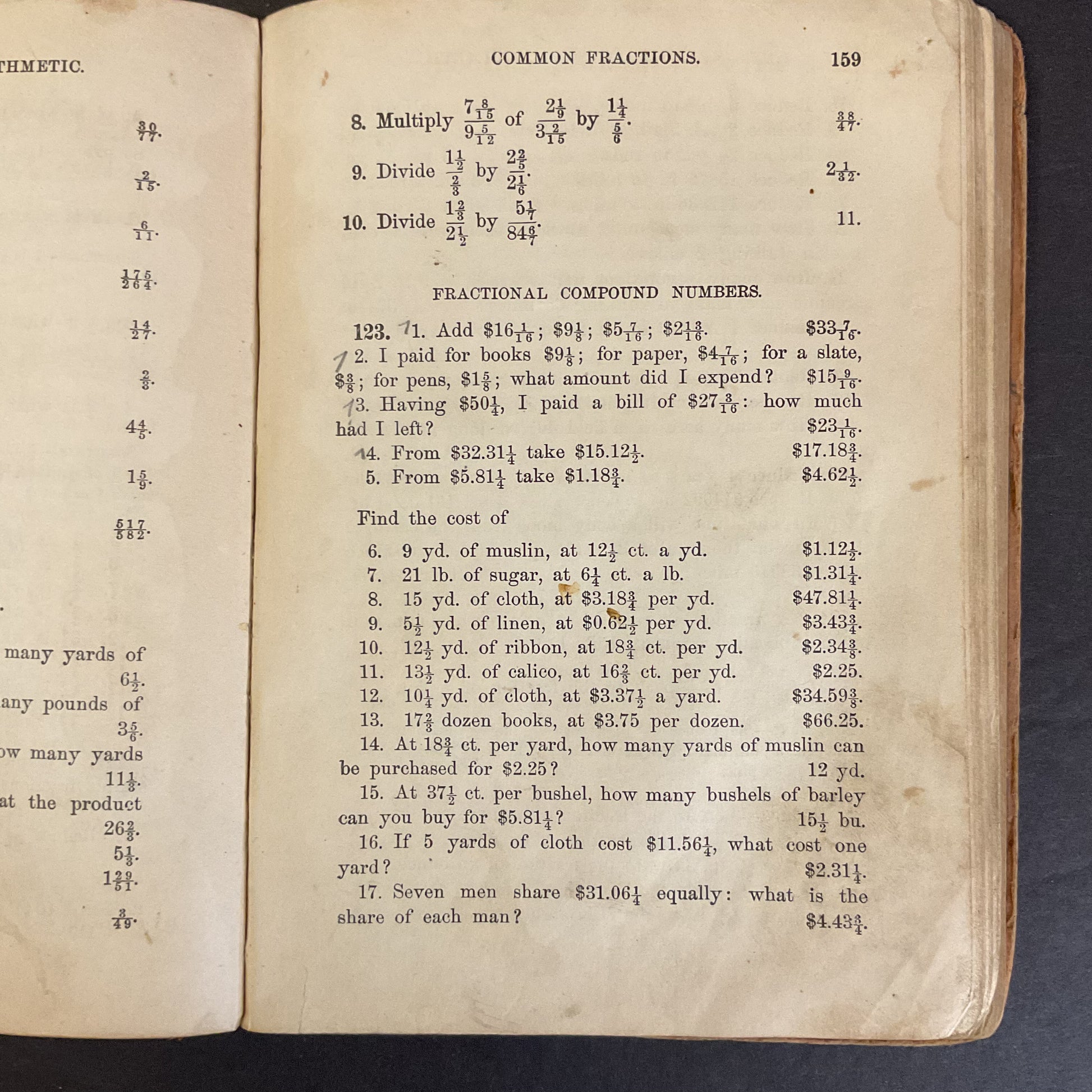 Antique 1877 Math School Book Ray’s New Practical Arithmetic - Avid Vintage