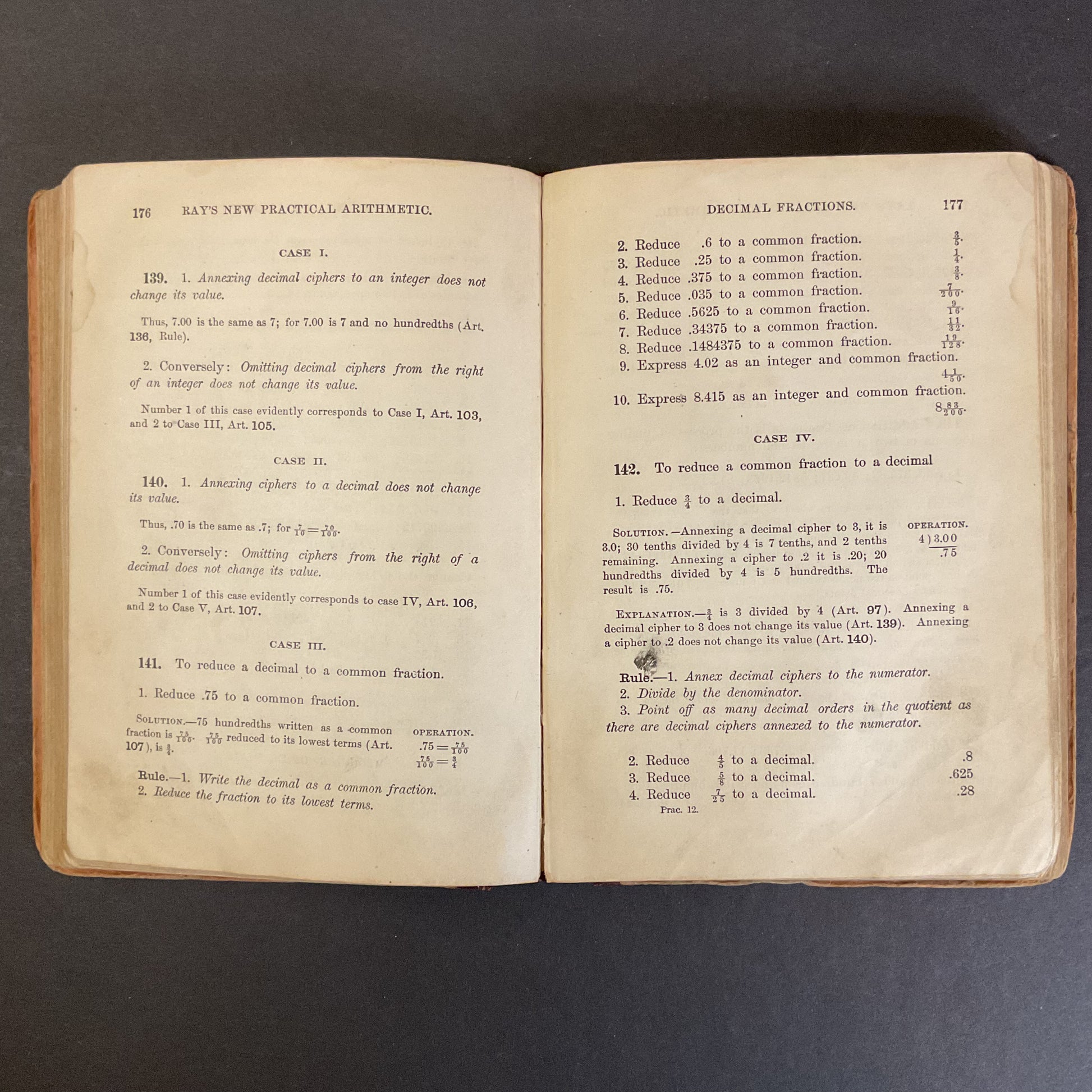 Antique 1877 Math School Book Ray’s New Practical Arithmetic - Avid Vintage