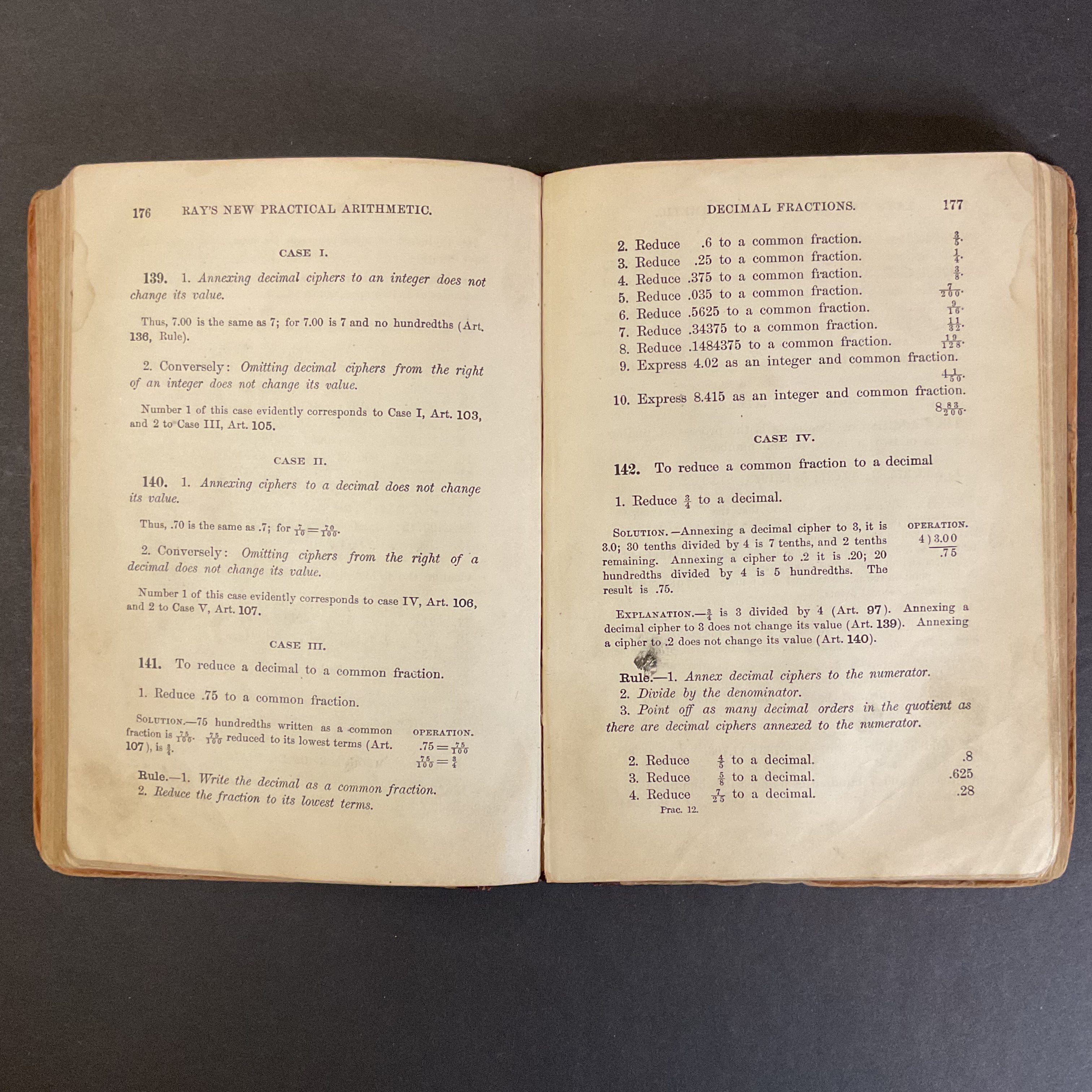 Antique 1877 Math School Book Ray’s New Practical Arithmetic - Avid Vintage