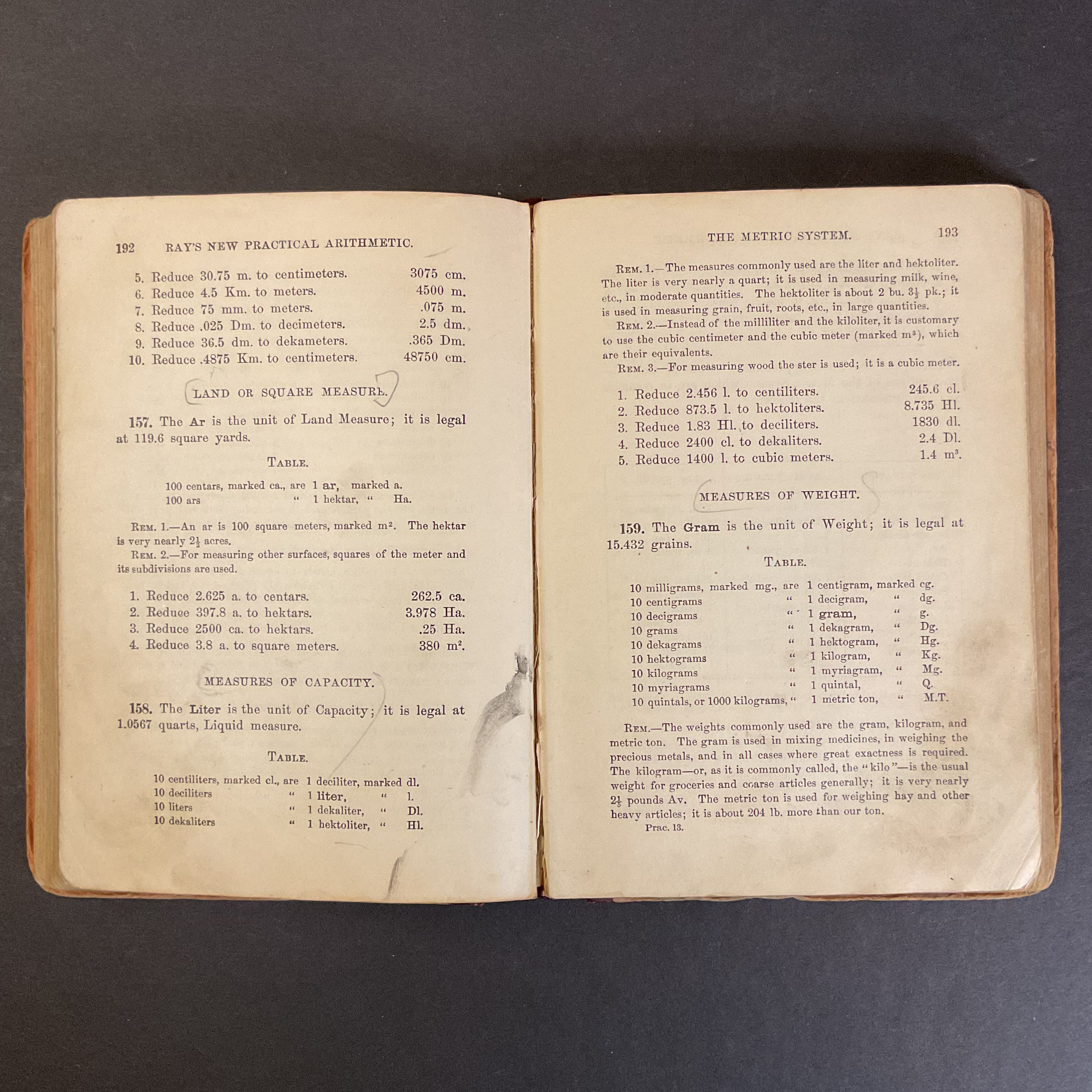 Antique 1877 Math School Book Ray’s New Practical Arithmetic - Avid Vintage