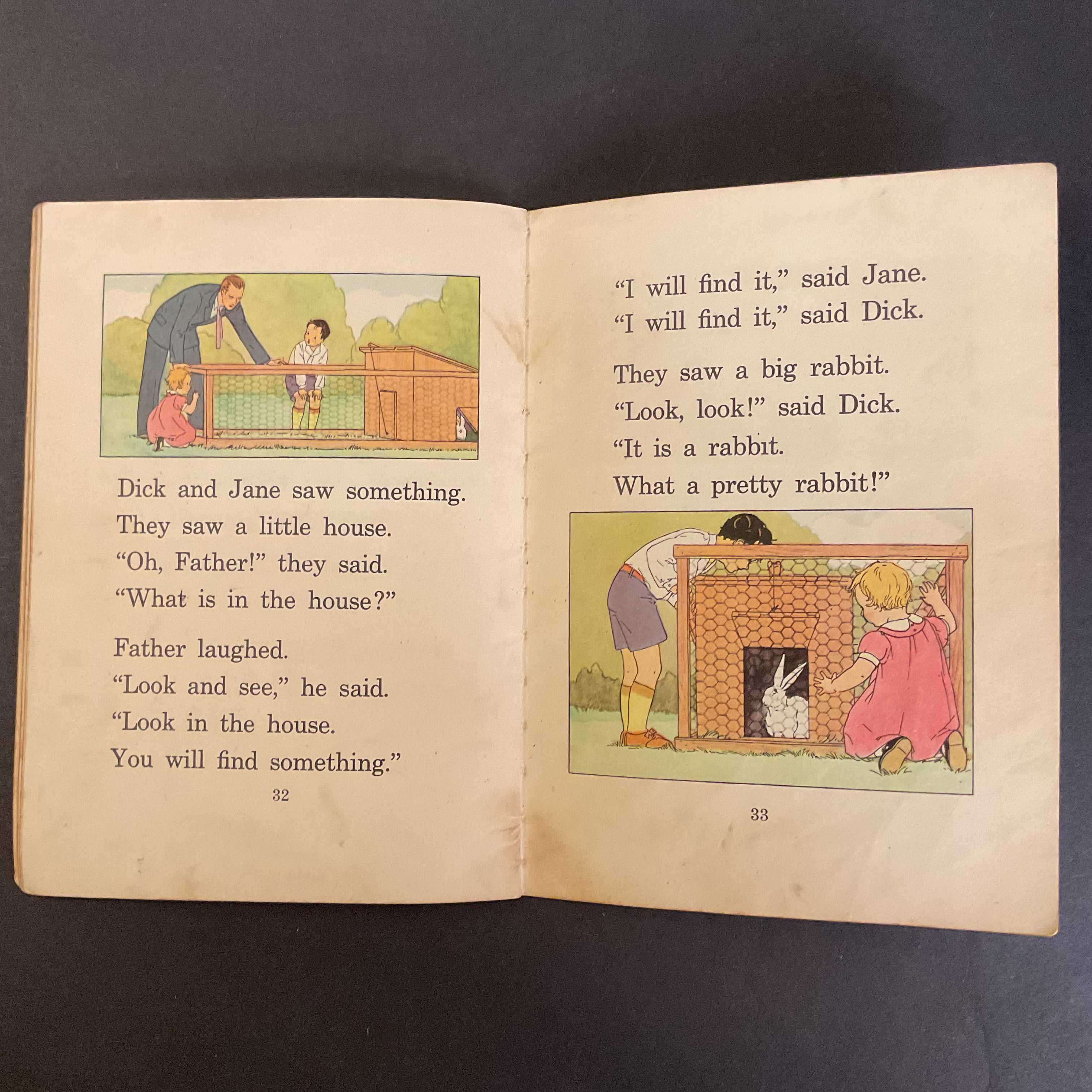 Vintage 1936 Dick and Jane Book Elson Gray Pre Primer - Avid Vintage