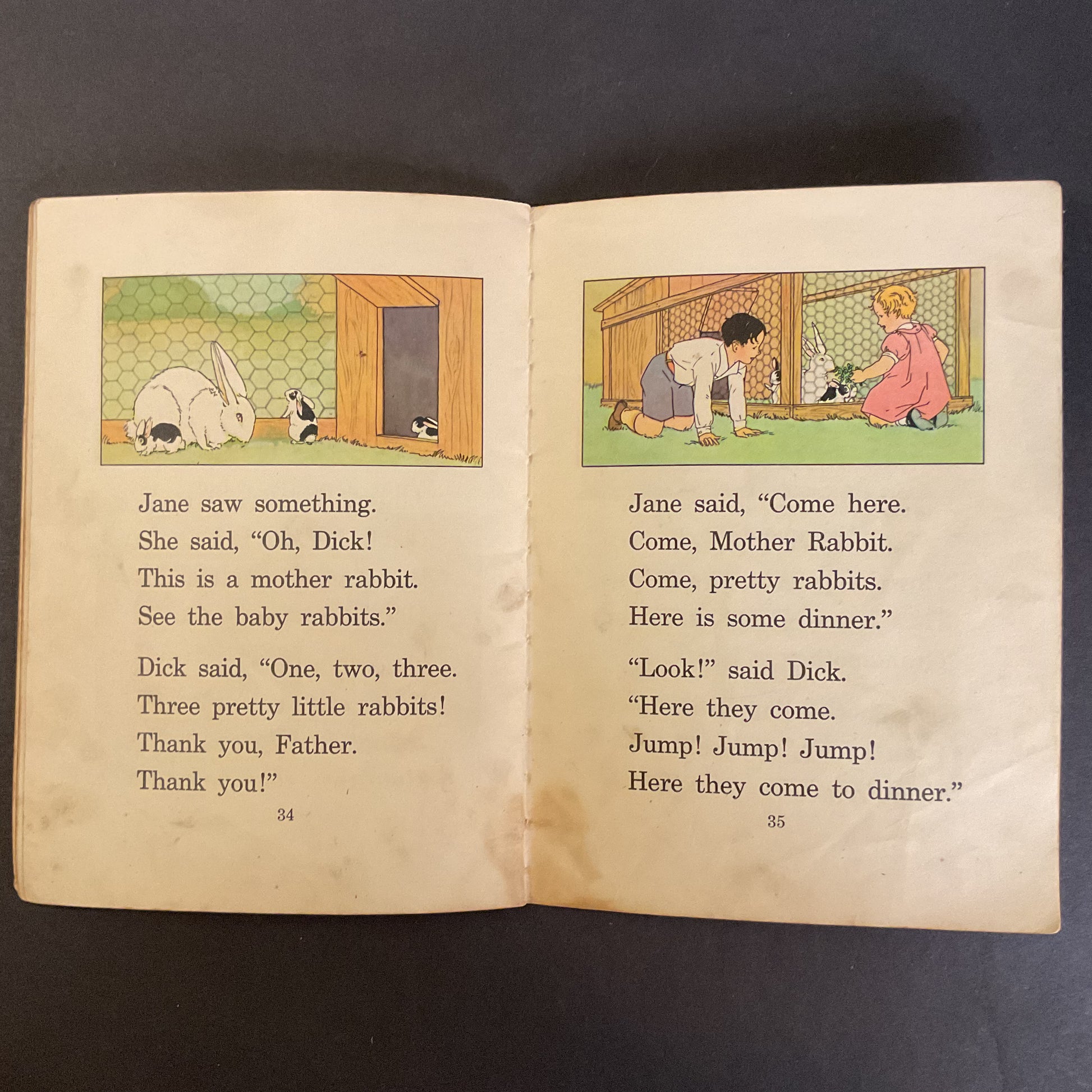 Vintage 1936 Dick and Jane Book Elson Gray Pre Primer - Avid Vintage