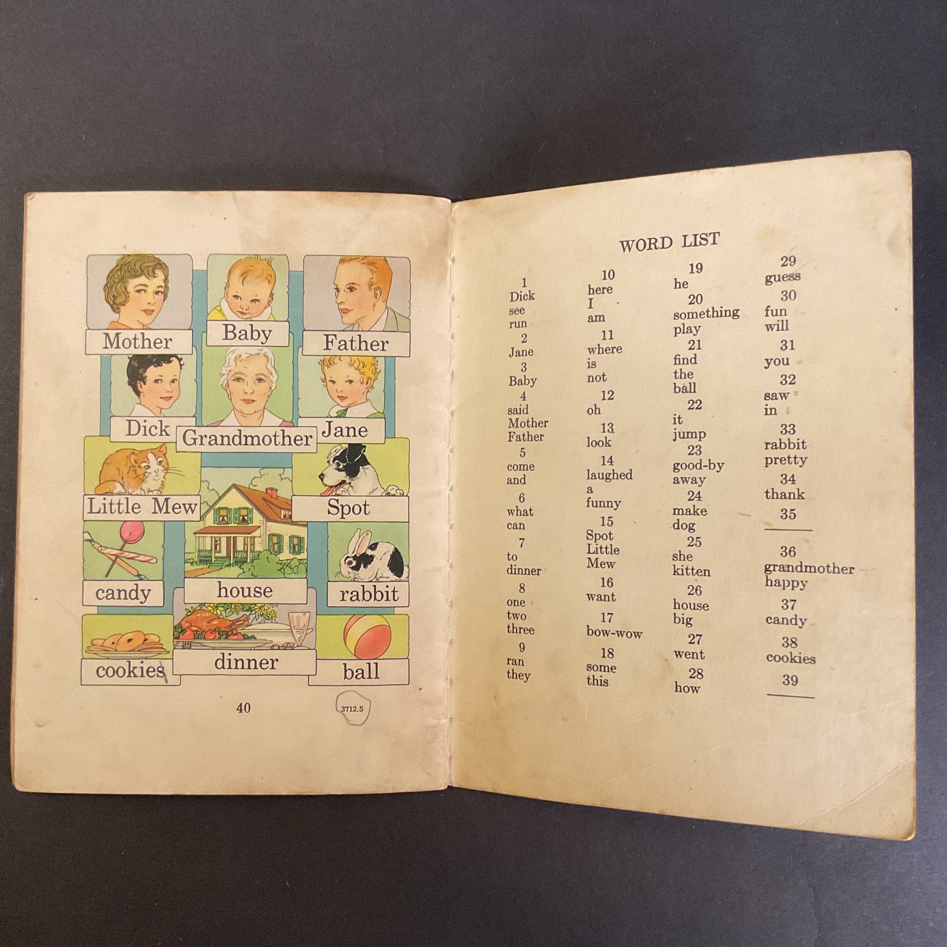 Vintage 1936 Dick and Jane Book Elson Gray Pre Primer - Avid Vintage