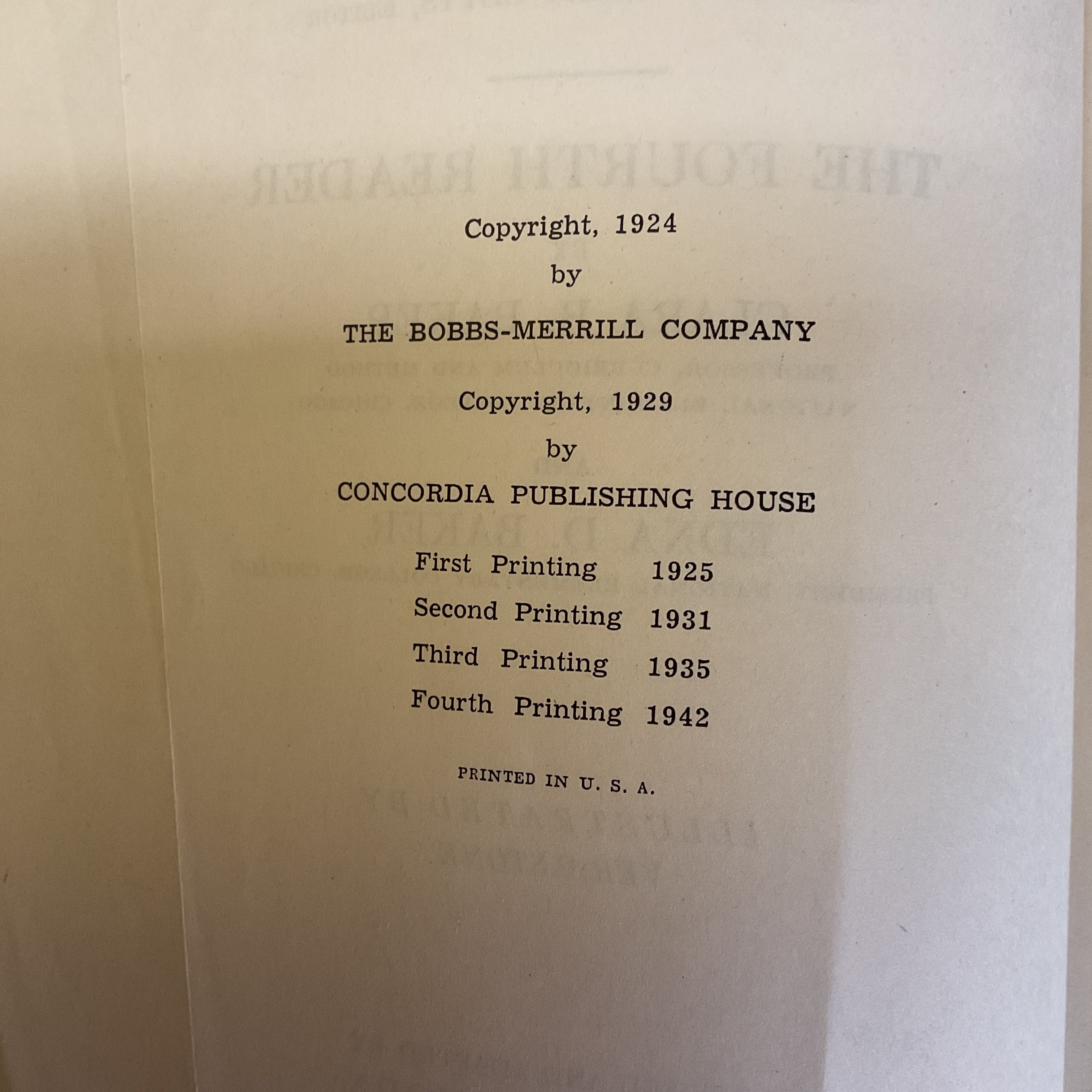 Bobbs Merrill Fourth Reader Vintage 1942 School Reading Book - Avid Vintage