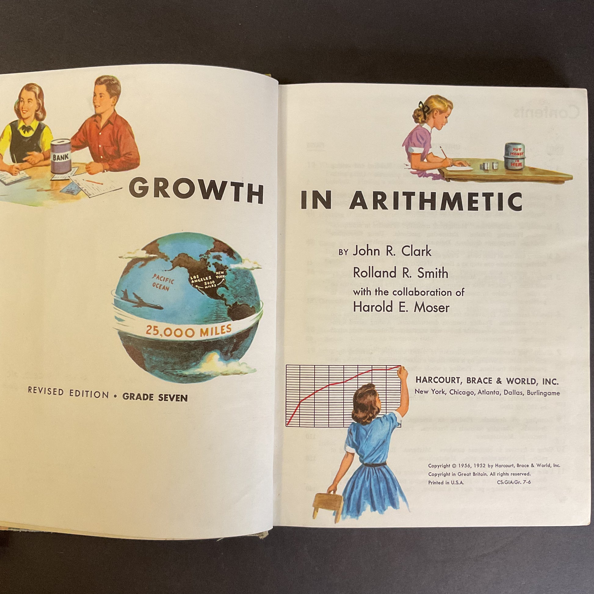 Growth in Arithmetic Grade 7 Vintage 1956 Math School Book - Avid Vintage