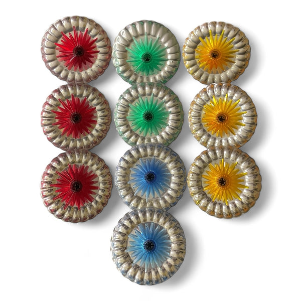 Vintage Atomic Starburst Mid Century Christmas Light Covers Set of 10