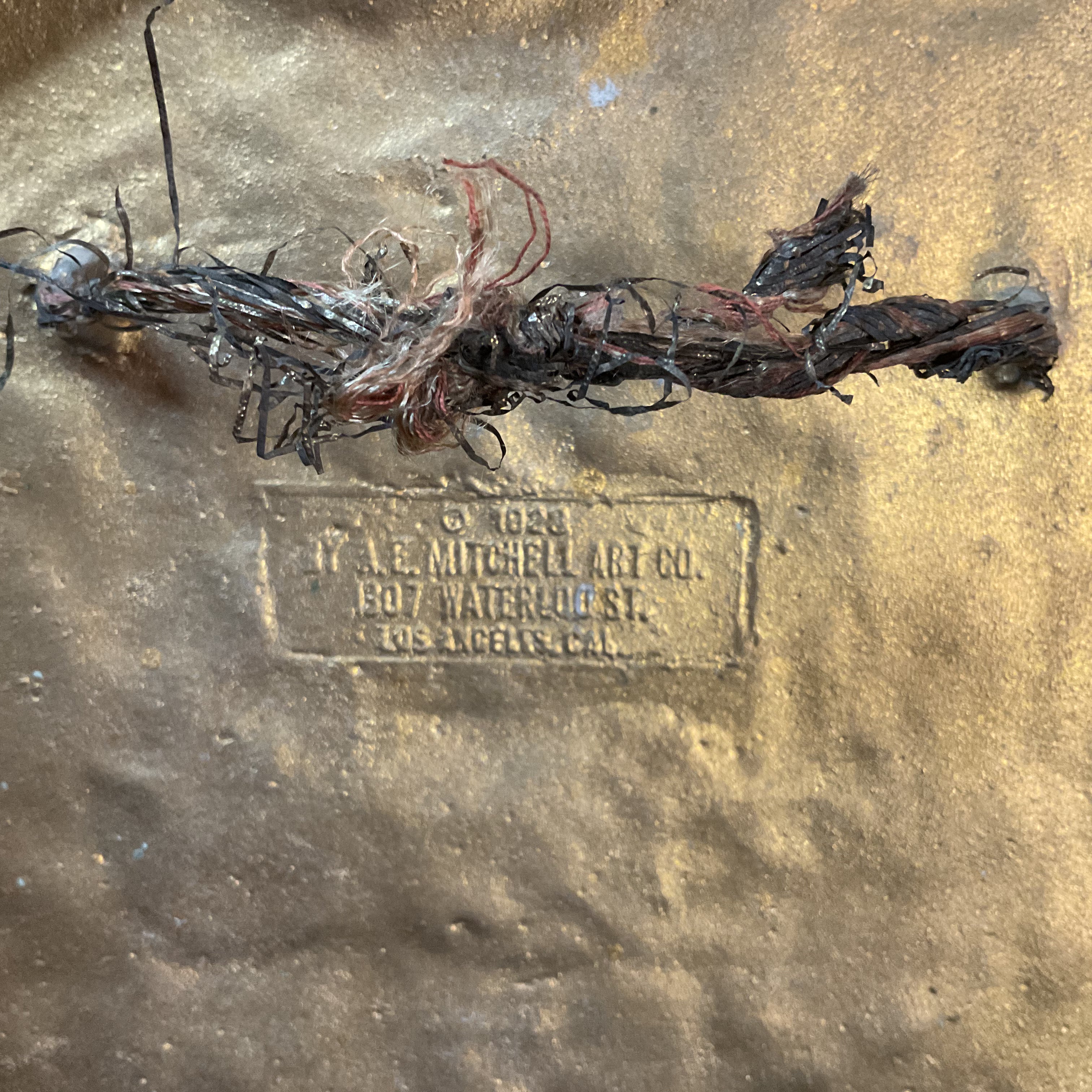 Vintage A.E. Mitchell Metal Scripture Wall Plaque 1928 Romans 8:28