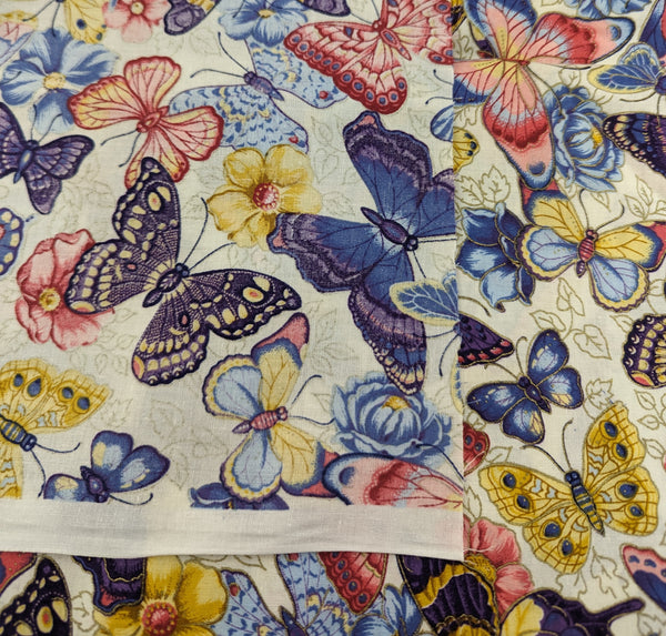 Cotton Butterfly Fabric 44 x 1 Yard Cranston Print Works VIP 2007