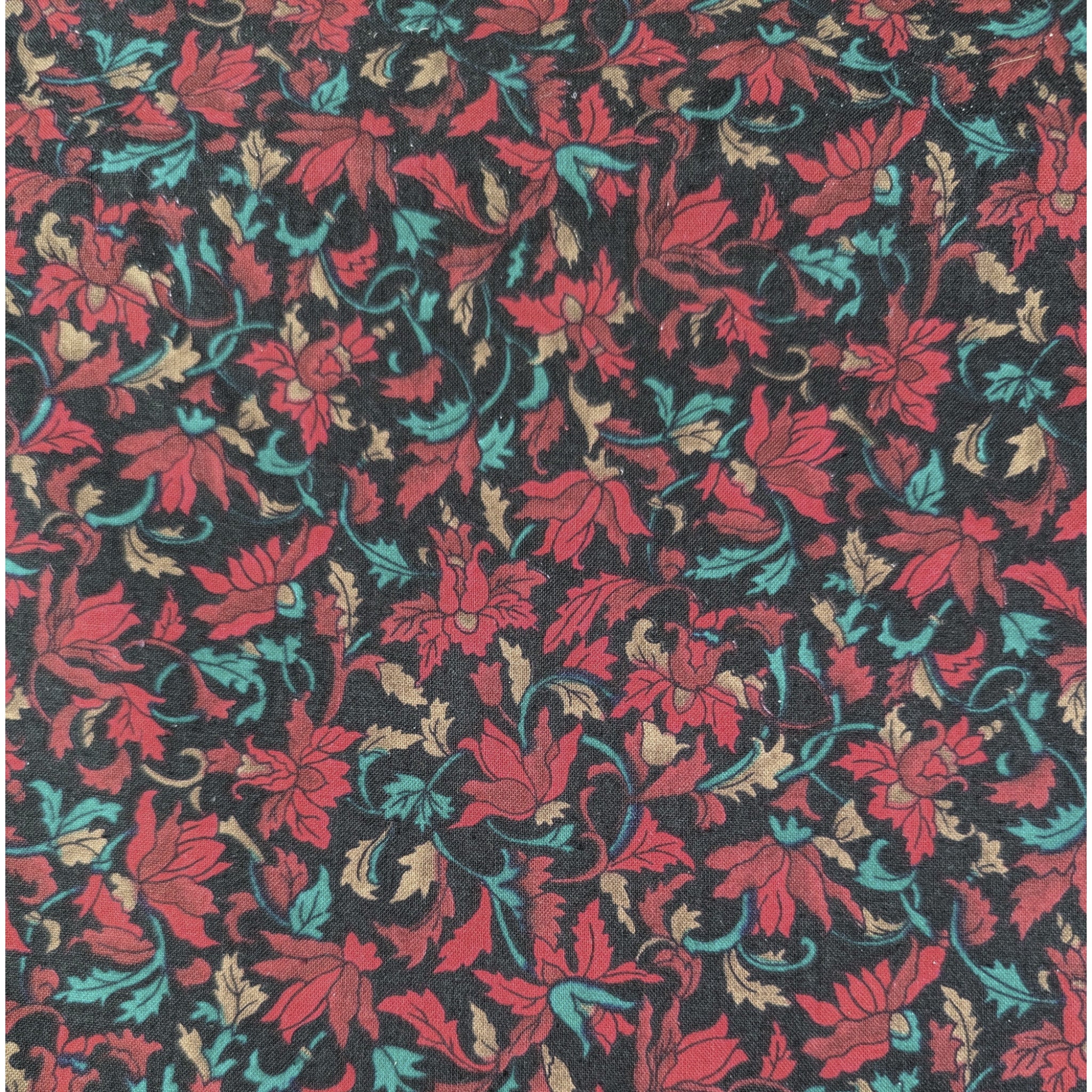 Windsor Collection by Hoffman California Red on Black Floral 45 x 1 Yard