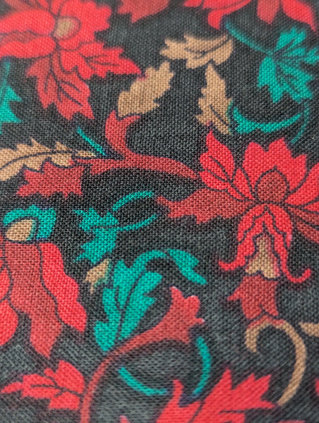 Windsor Collection by Hoffman California Red on Black Floral 45 x 1 Yard