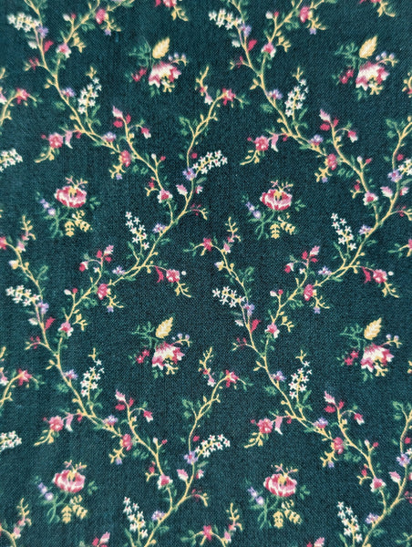 Springs Industries Green Floral Cotton Fabric 44 x 2 Yards