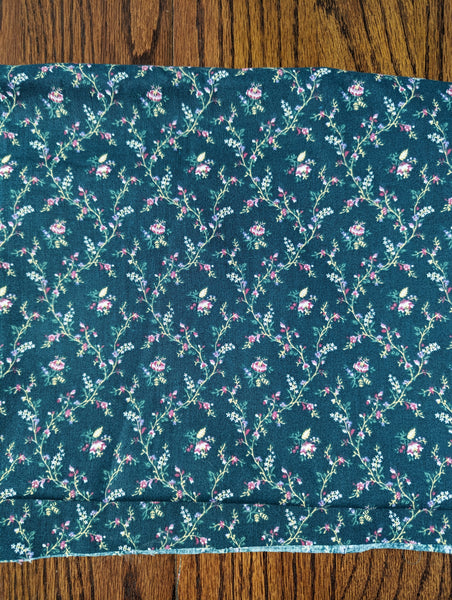 Springs Industries Green Floral Cotton Fabric 44 x 2 Yards