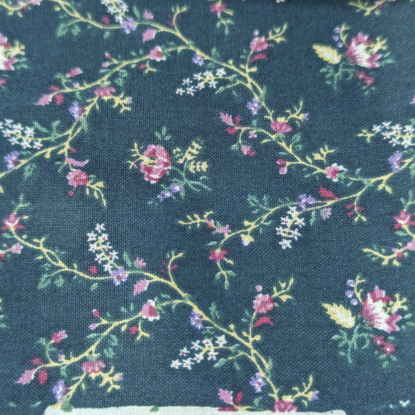 Springs Industries Green Floral Cotton Fabric 44 x 2 Yards