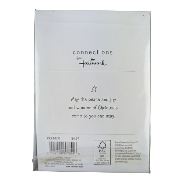 Hallmark Christmas Cards Glitter Snowman Snowflakes Set of 18