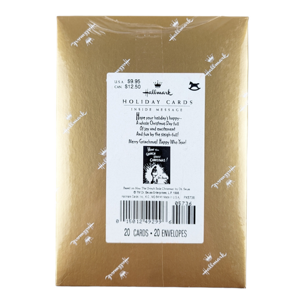 Hallmark Christmas Cards Boxed Set of 20 Dr Seuss Grinch 1998