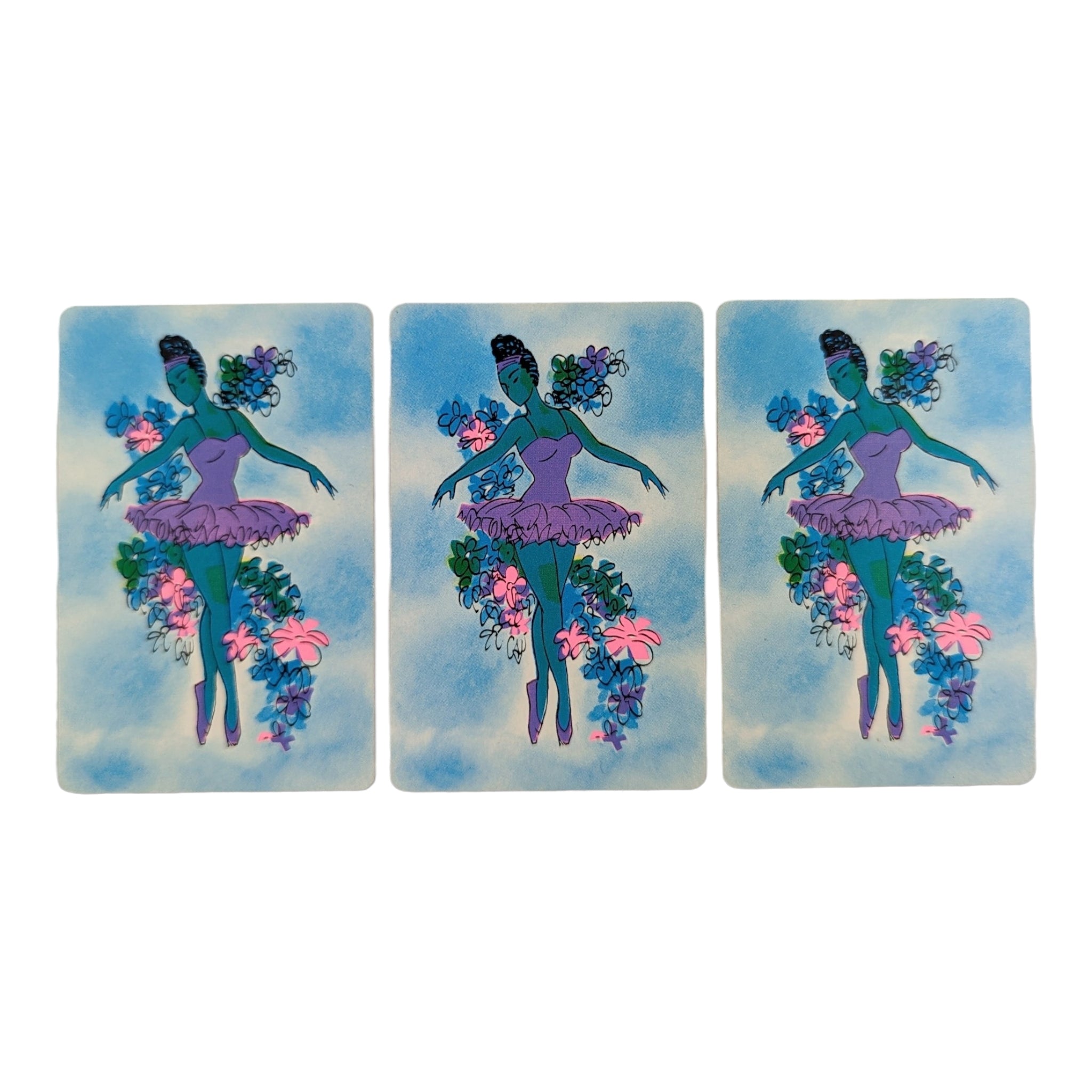 Vintage Ballerina Girl Single Swap Playing Cards Lot of 3