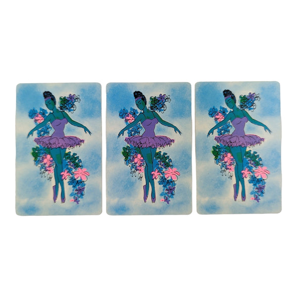 Vintage Ballerina Girl Single Swap Playing Cards Lot of 3