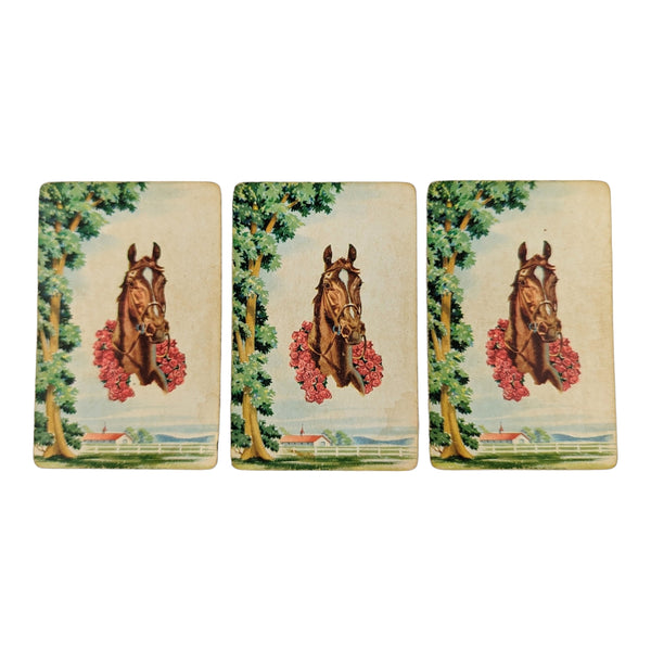 Vintage 1950s Horse Single Swap Playing Cards Lot of 3